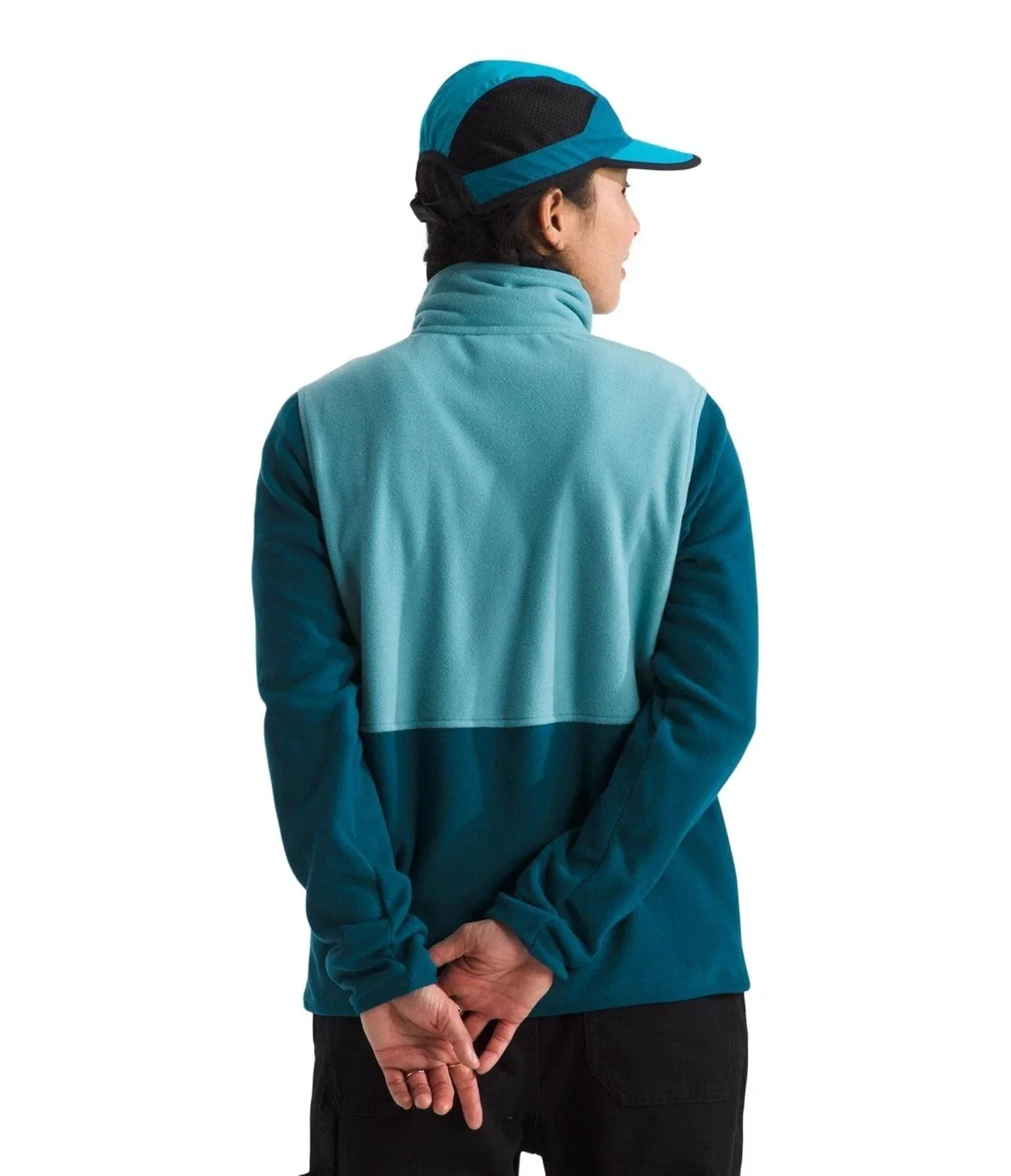 The North Face Glacier Fleece Jacket Women Blue Navy Full Zip Pockets GBO1829 - Image 3