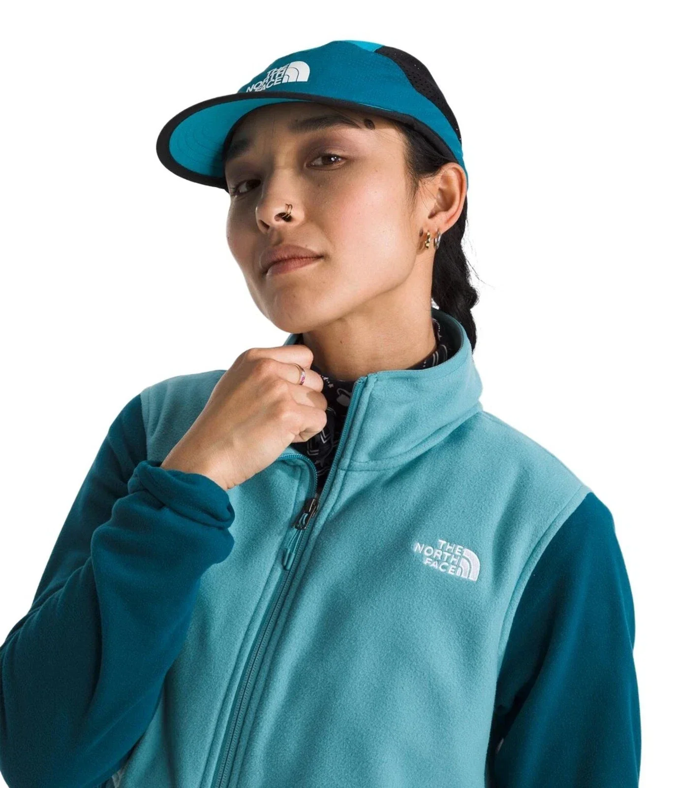 The North Face Glacier Fleece Jacket Women Blue Navy Full Zip Pockets GBO1829 - Image 4