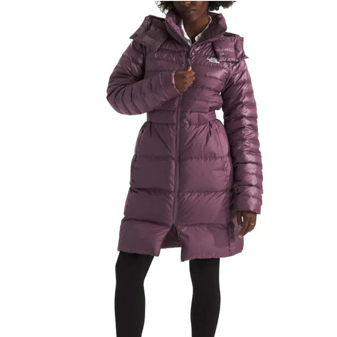 The North Face Metropolis Jacket Womens Purple 600 Down Full Zip Parka DDR3111 - Image 2