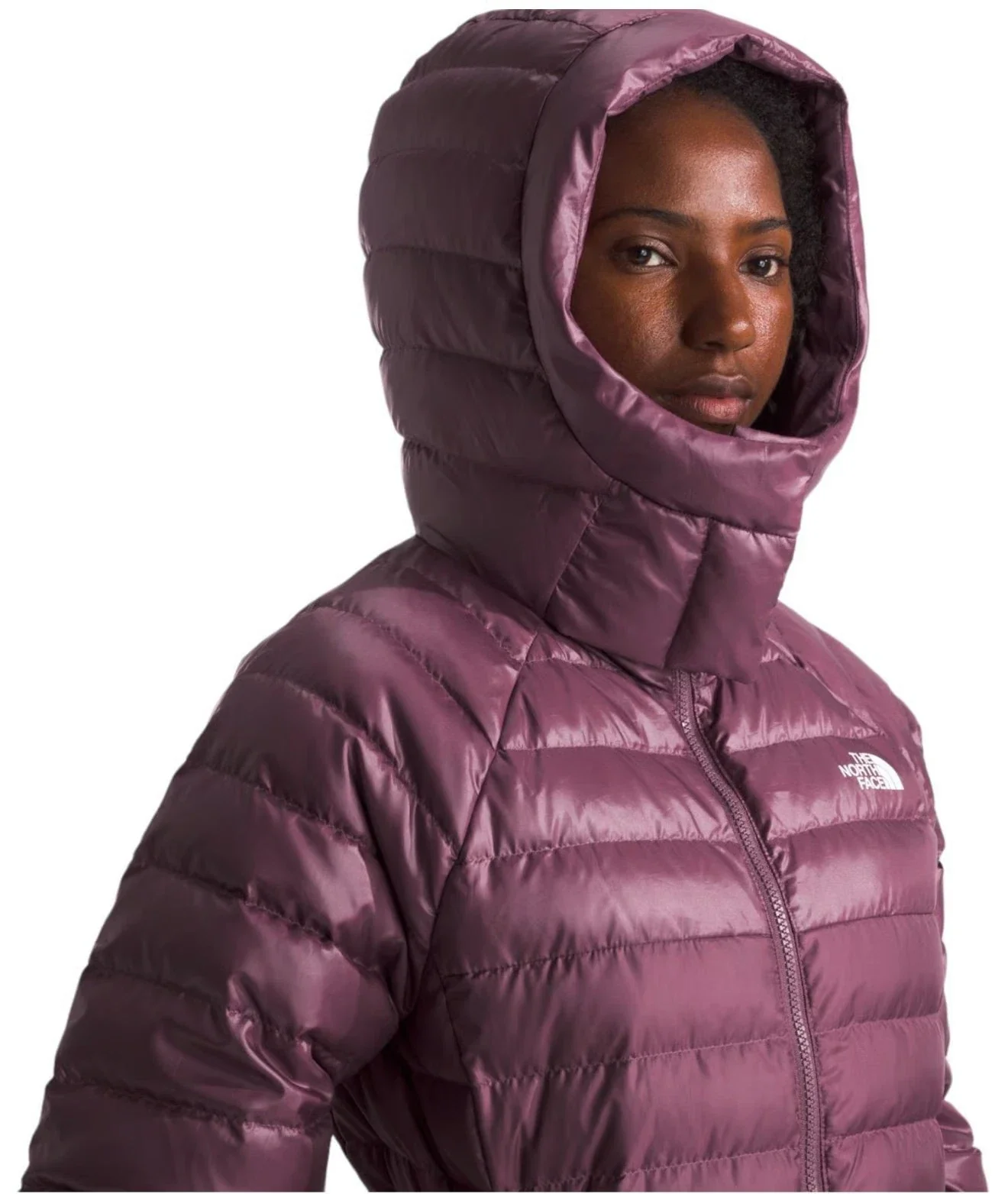The North Face Metropolis Jacket Womens Purple 600 Down Full Zip Parka DDR3111 - Image 5