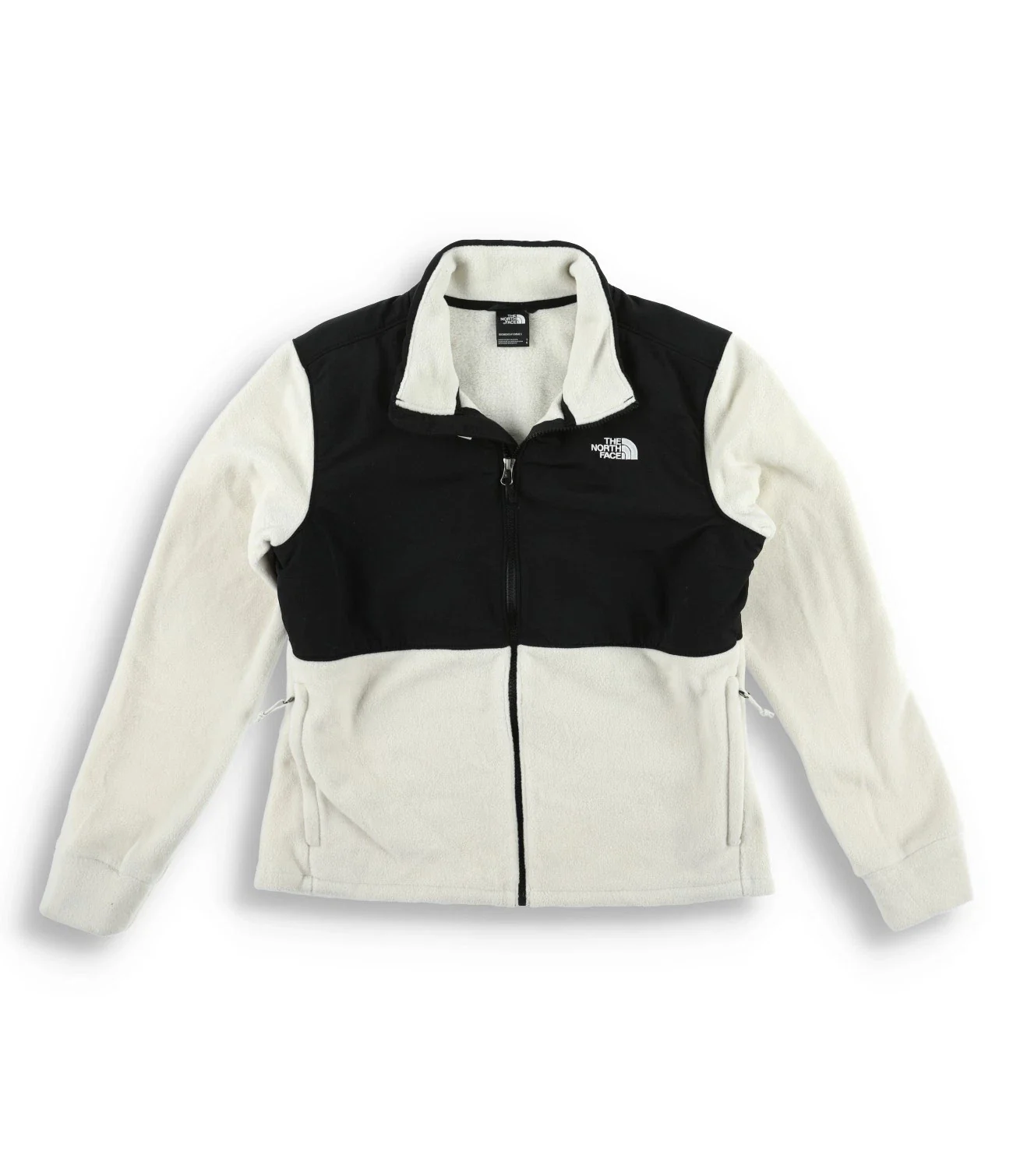 The North Face Tundra Jacket Women's White Black Fleece Full Zip KFC409