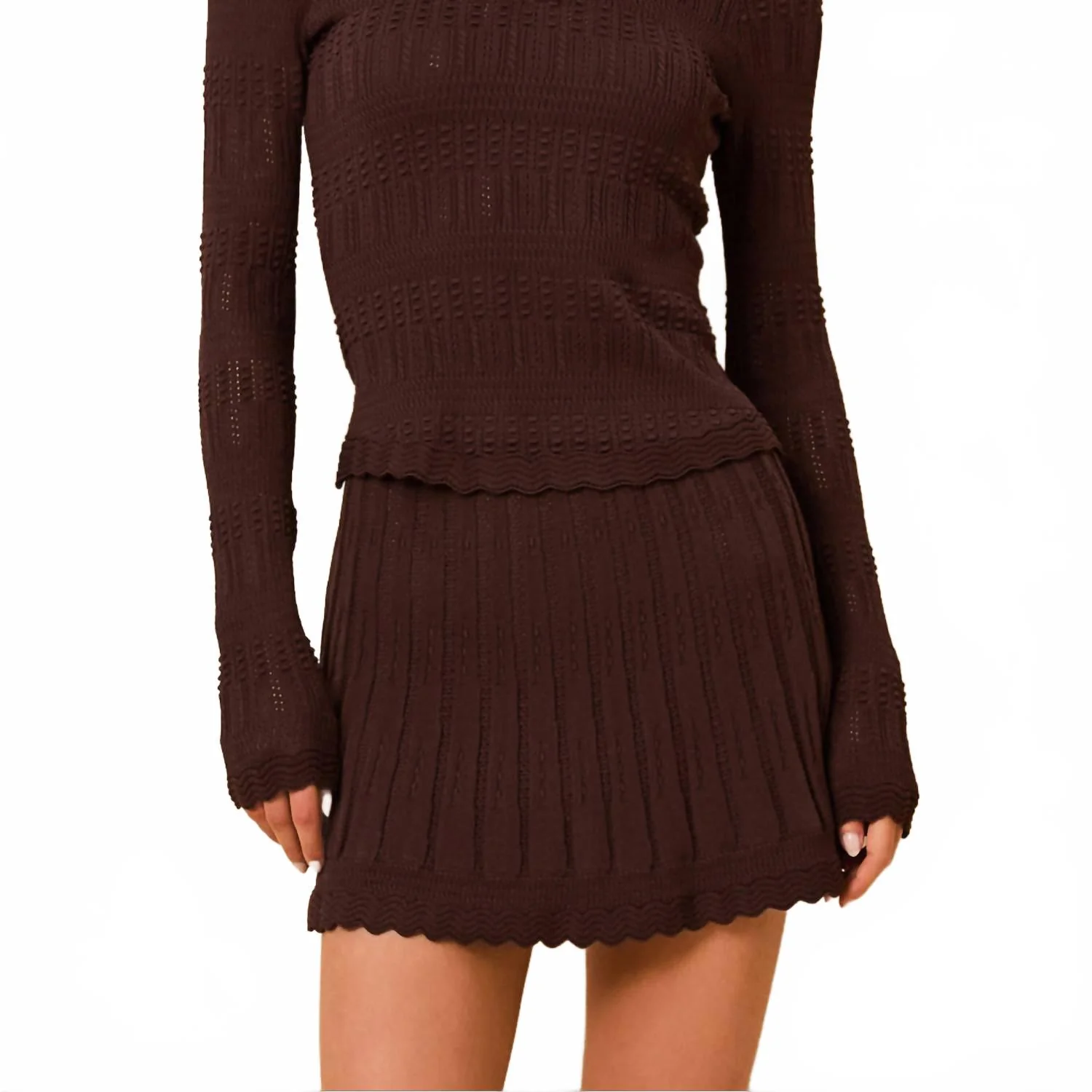 The Orlena Mini Skirt In Truffle - Image 2