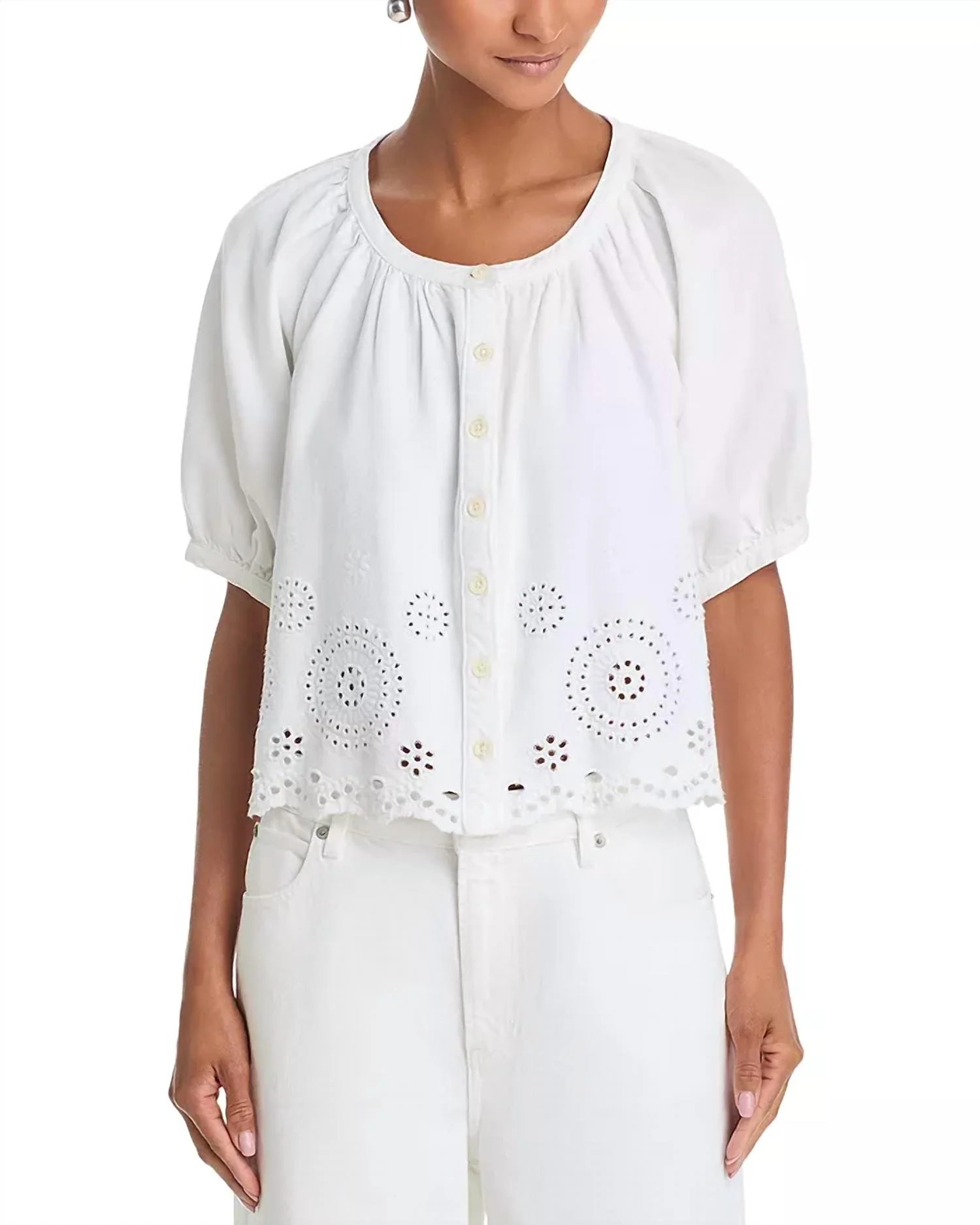The Resort Eyelet Shirt In White