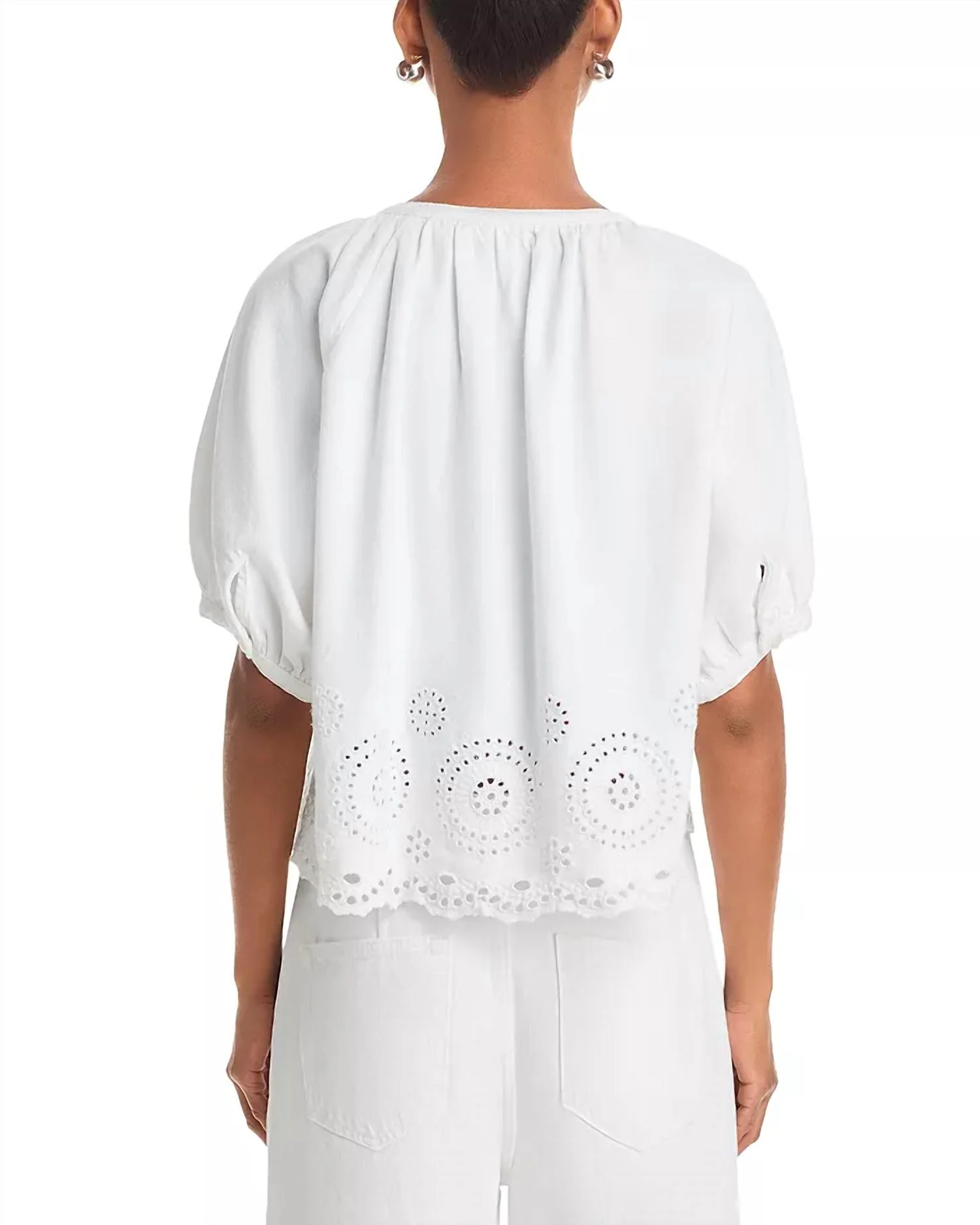 The Resort Eyelet Shirt In White - Image 2