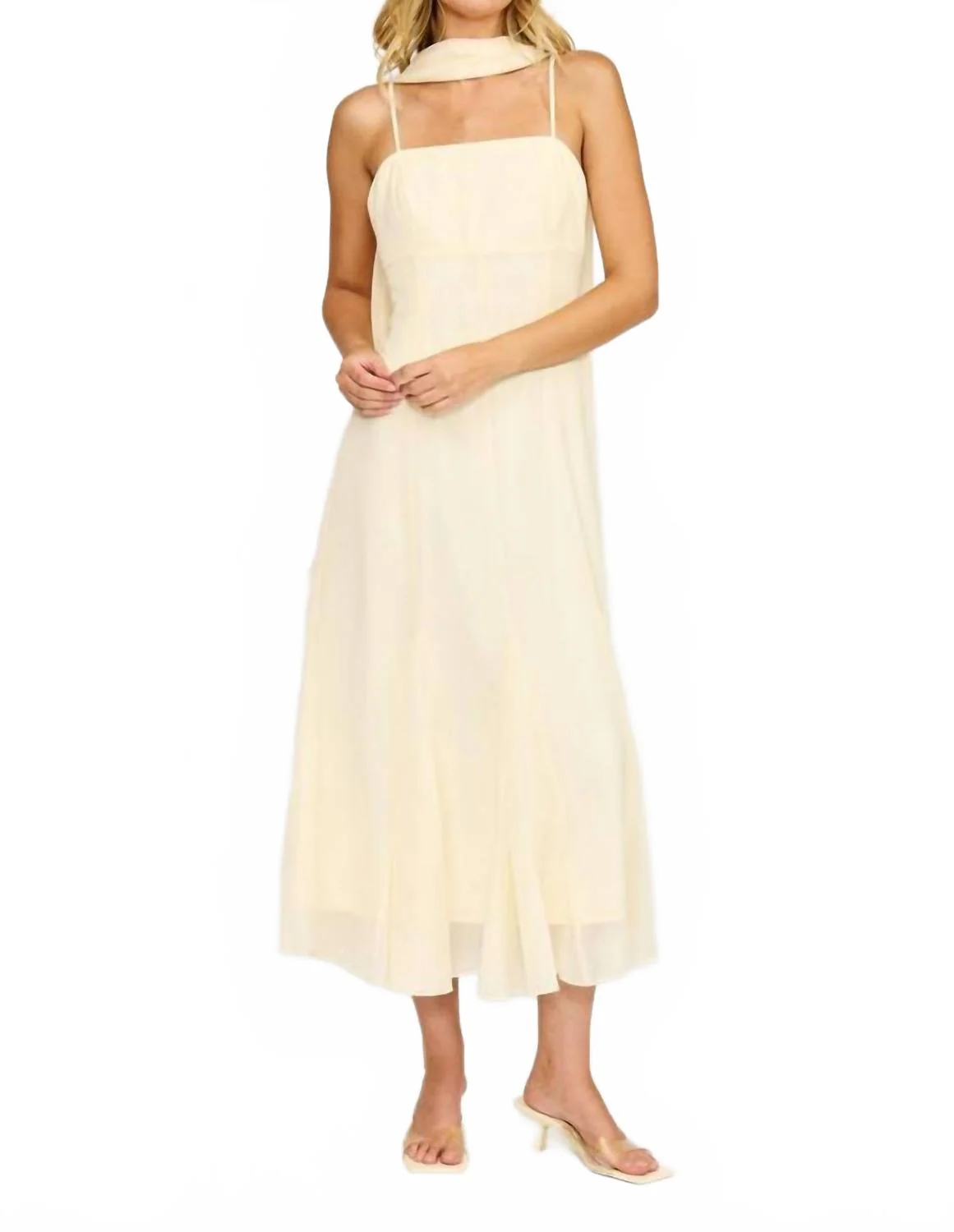 The Sable Scarf Dress In Light Yellow
