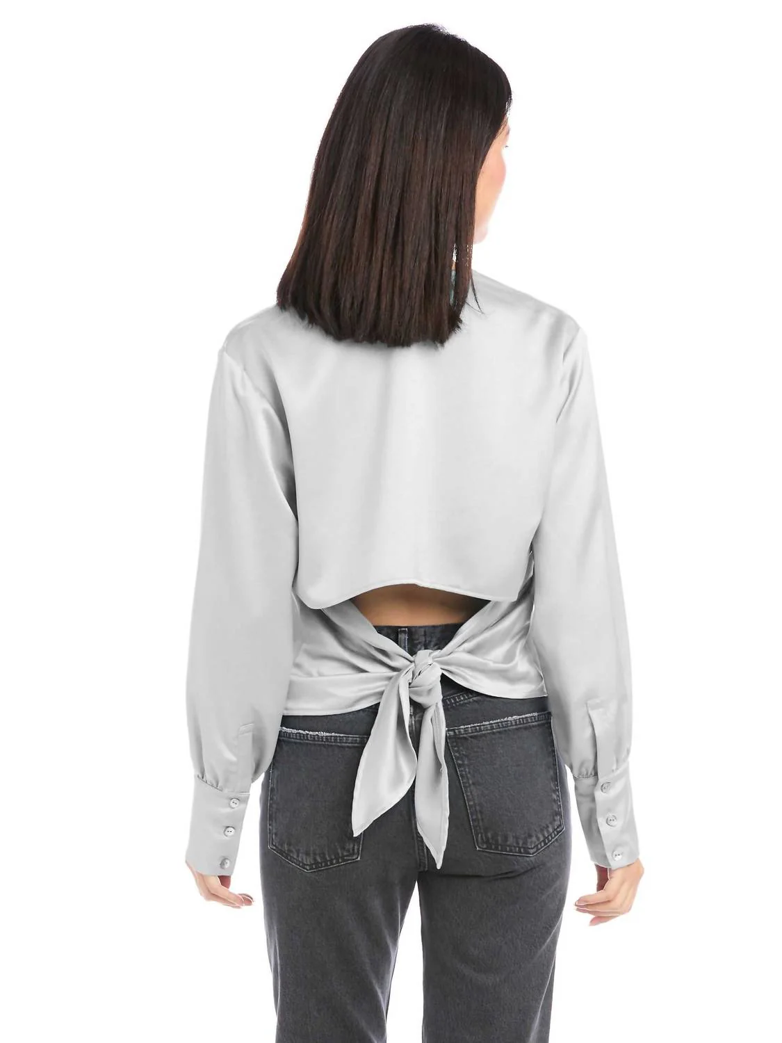 Tie Back Top In Silver - Image 2