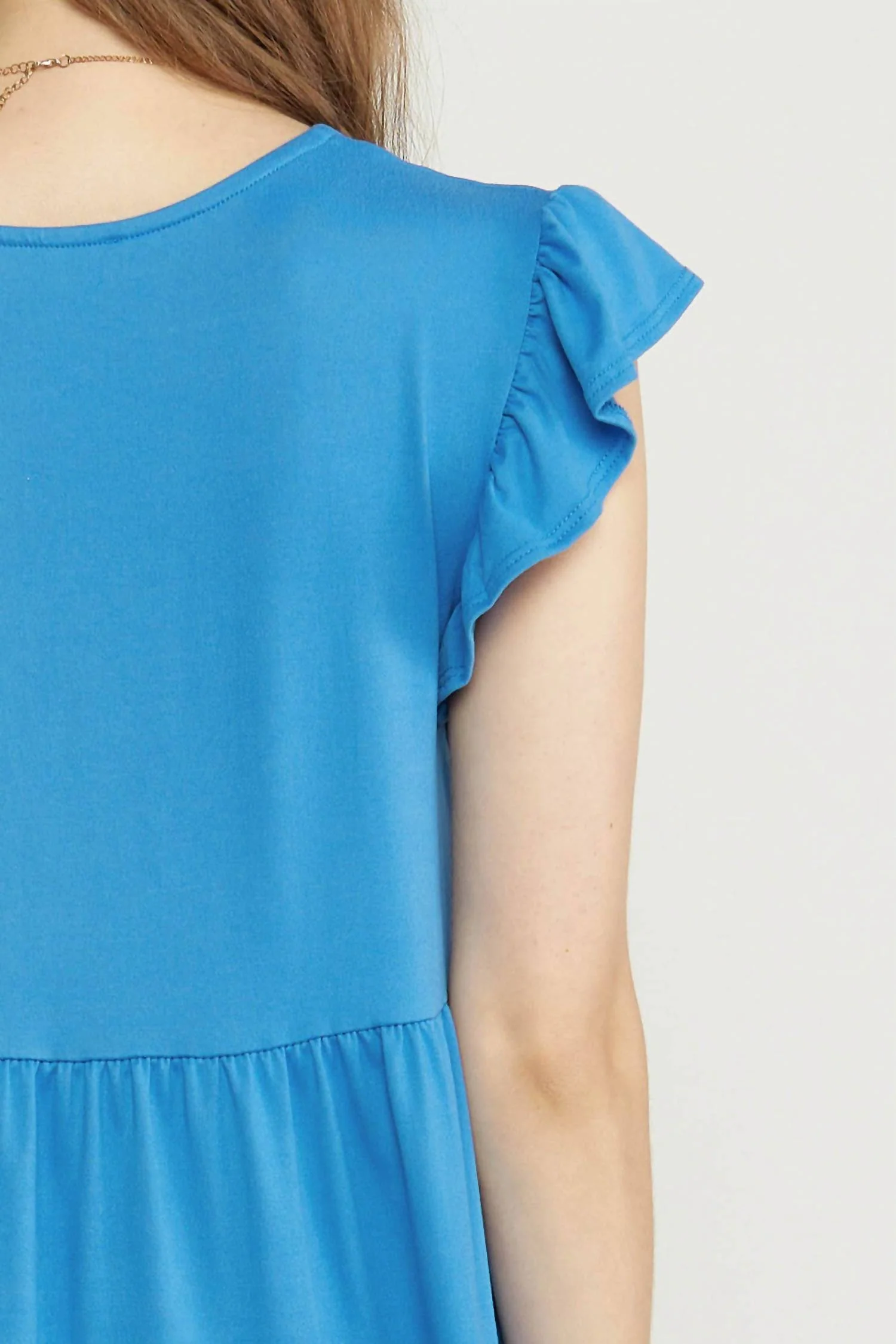 Tiered Ruffle Babydoll Top In French Blue - Image 5