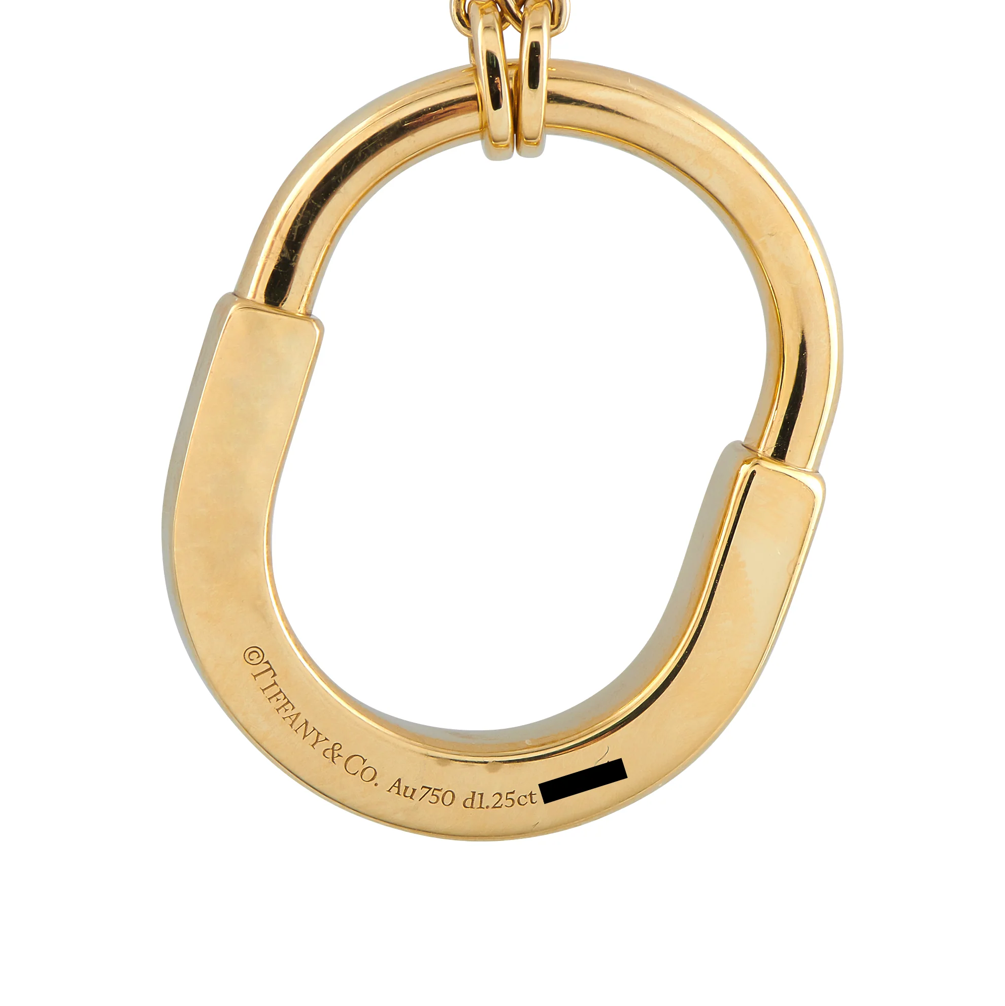 Tiffany & Co. 18K Yellow Gold 1.25ct Diamond Lock Pendant Necklace TI18-051526 - Image 4