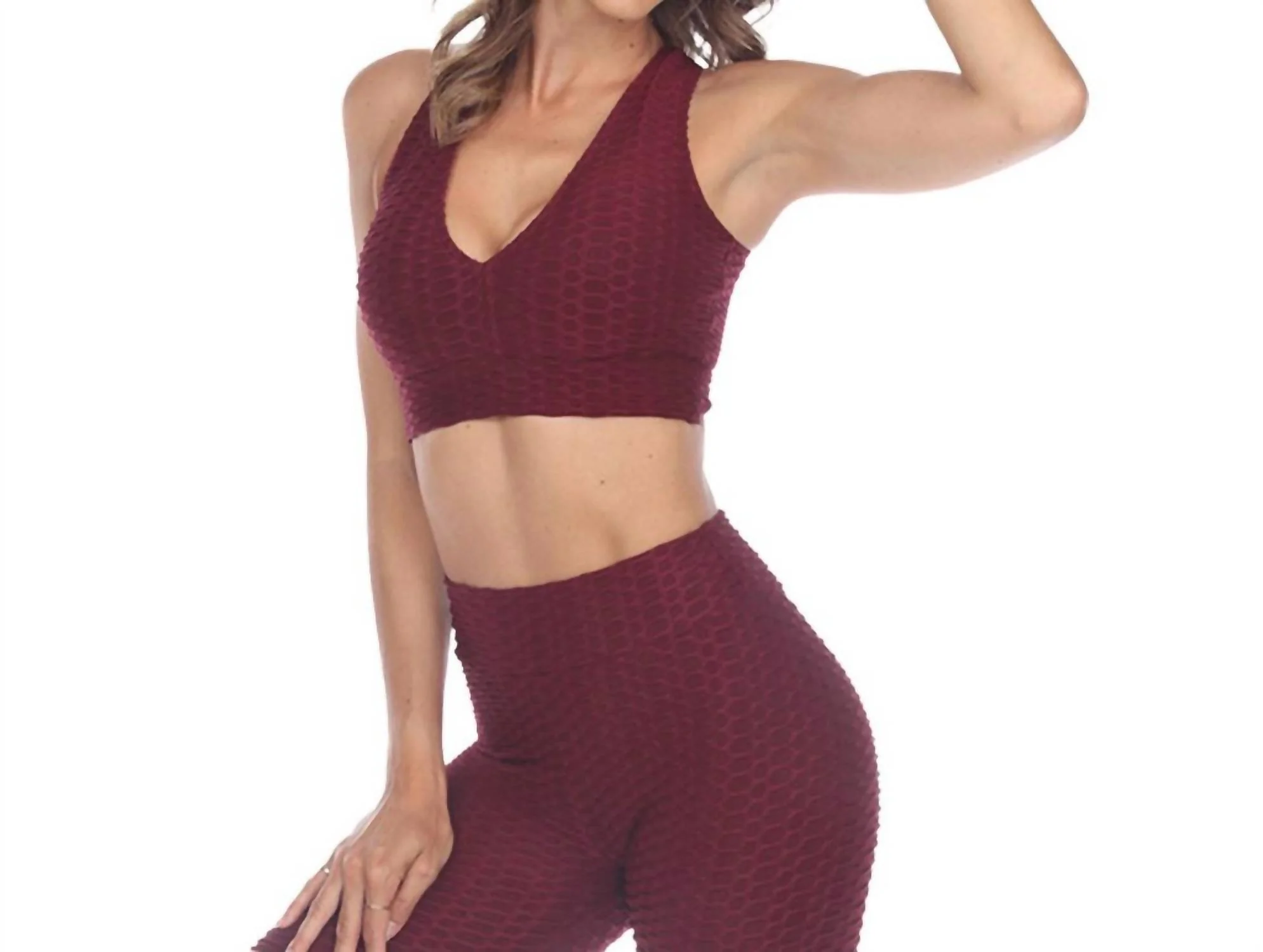 Tiktok Sports Bra In Burgundy - Image 4