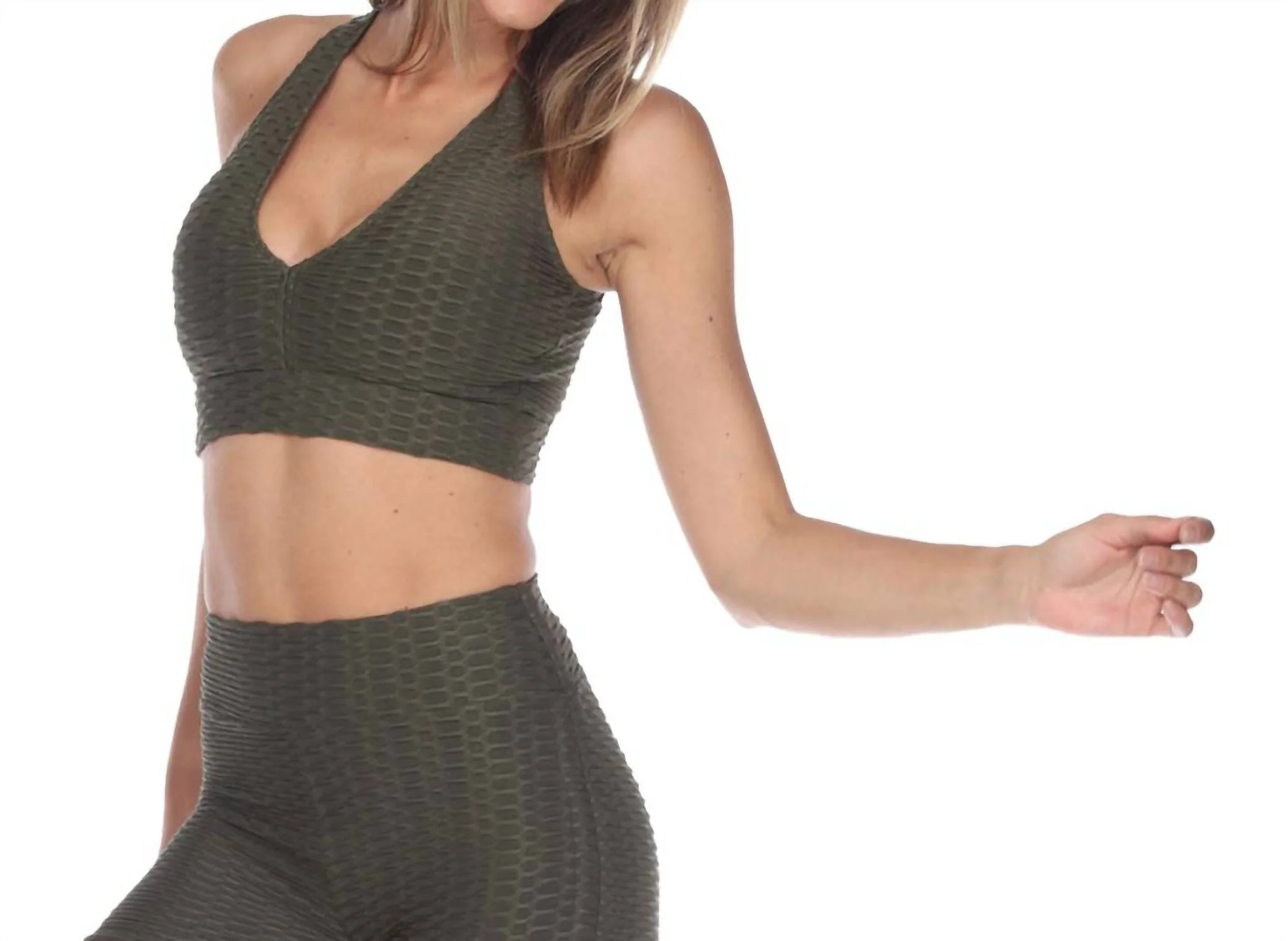 Tiktok Sports Bra In Olive - Image 4