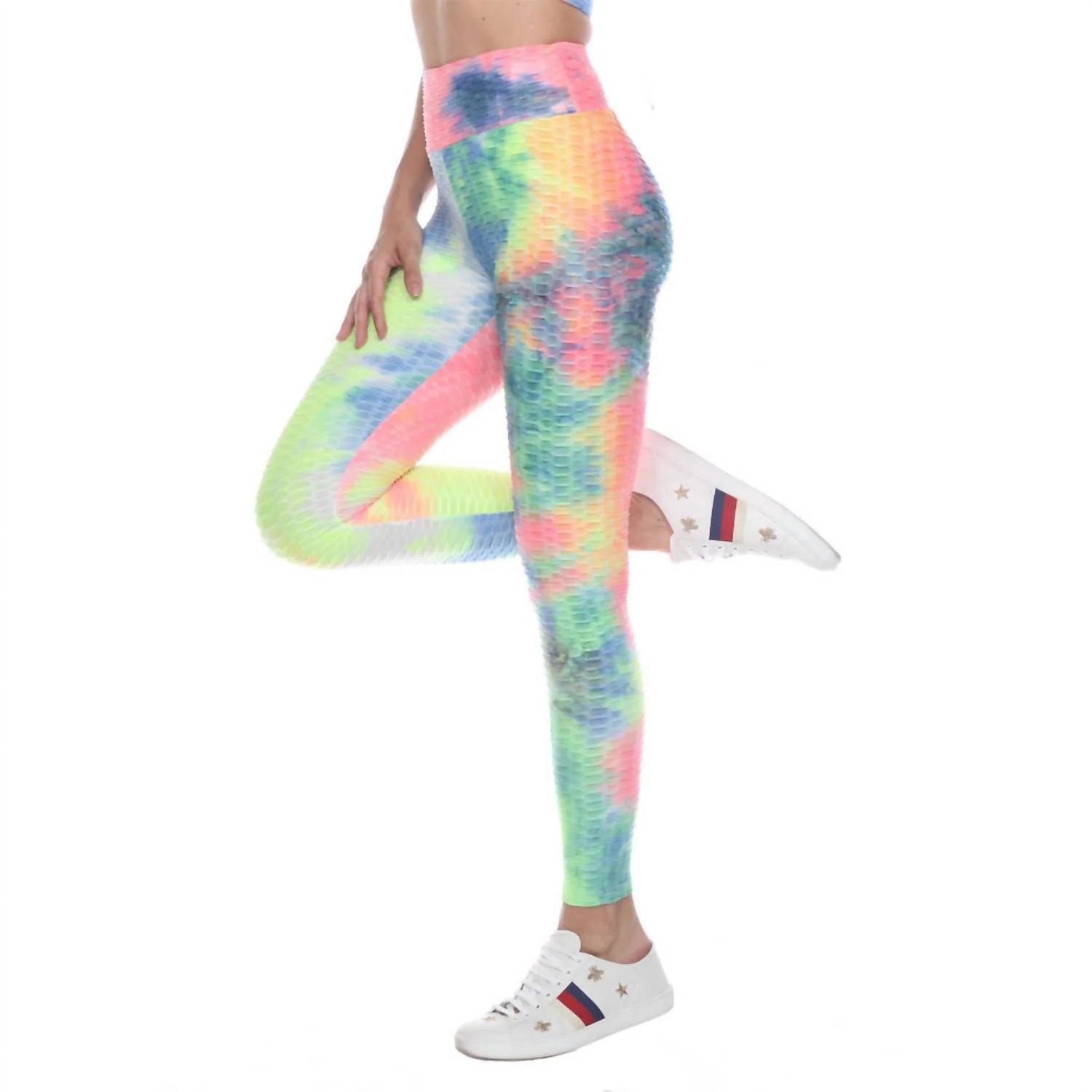 Tiktok Tiedye Leggings In Rainbow - Image 2