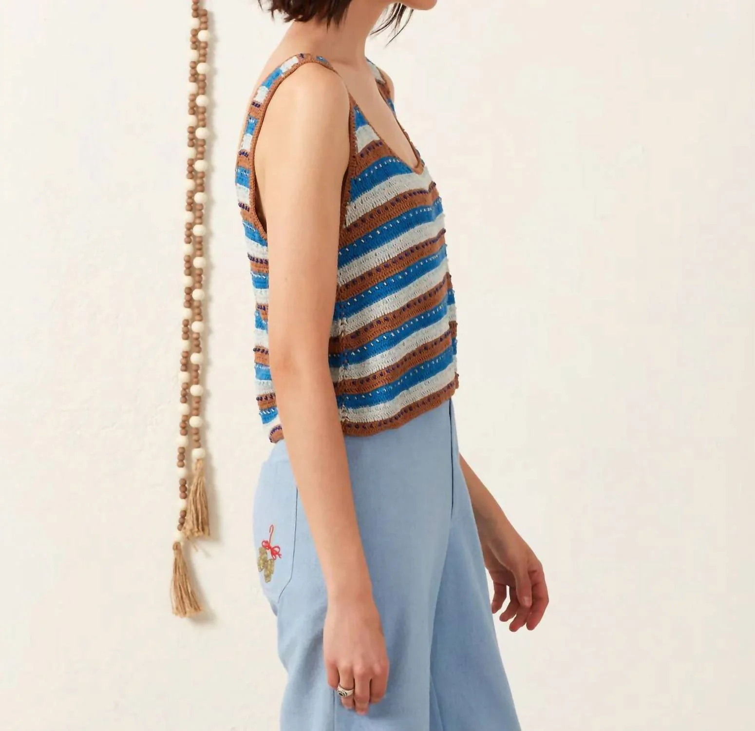 Tina Lowtide Crochet Top In Multi - Image 3
