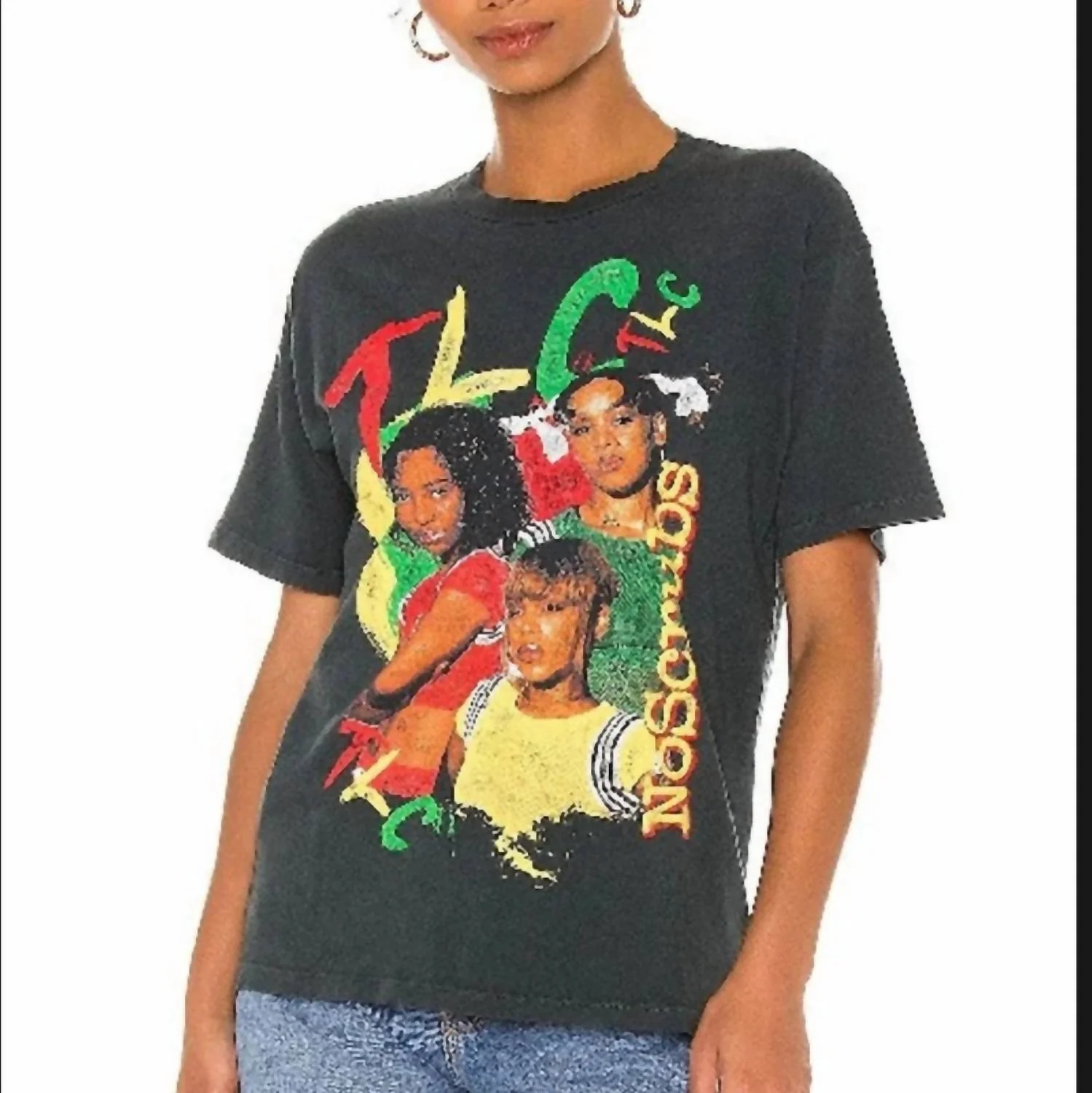 Tlc No Scrubs Tee In Vintage Black