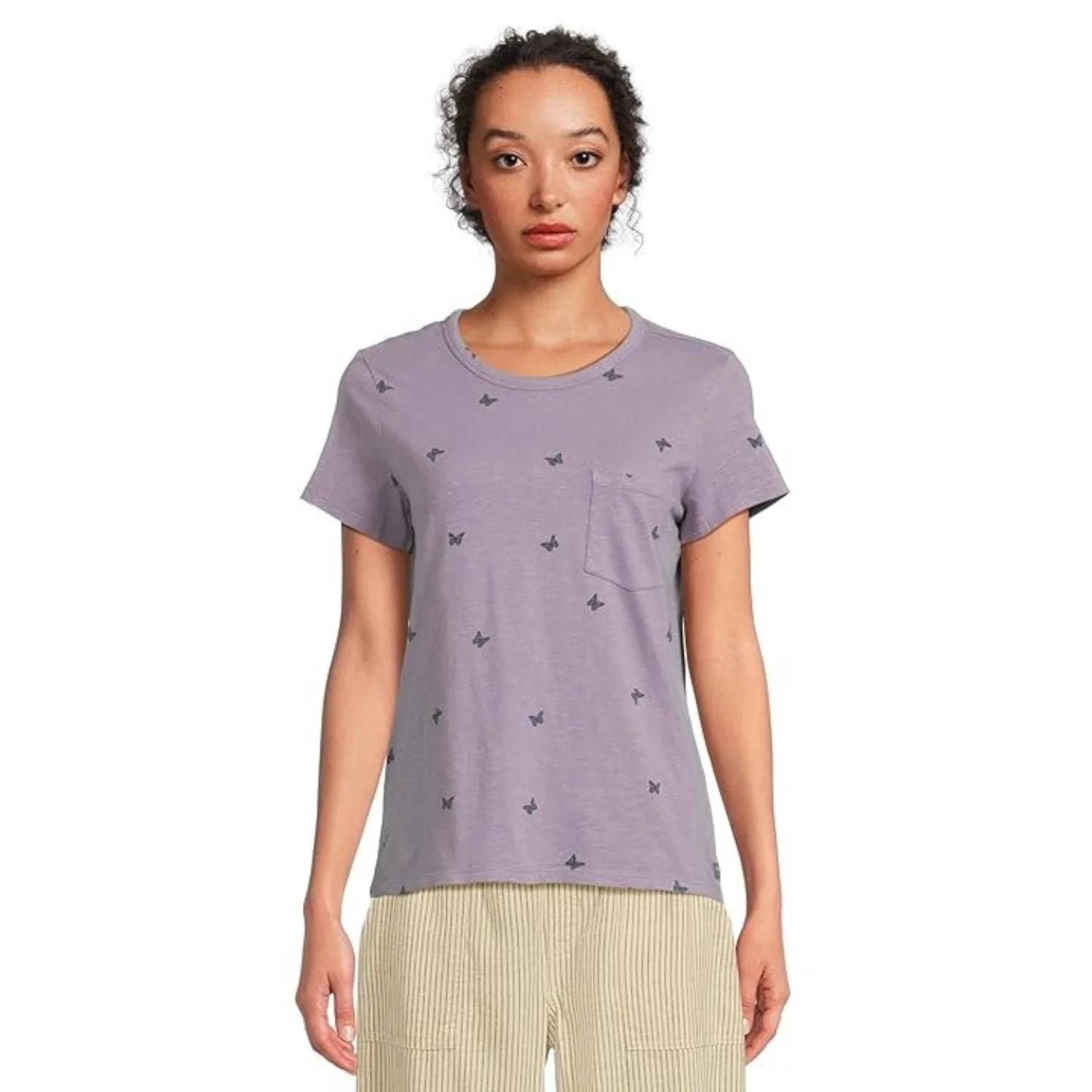 Toad&Co Primo T-Shirt Womens Aster Butterfly Print 100% Organic Cotton DDR 47