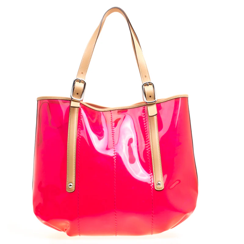 Tod's Red Pvc And Leather Totes Bag - Image 4