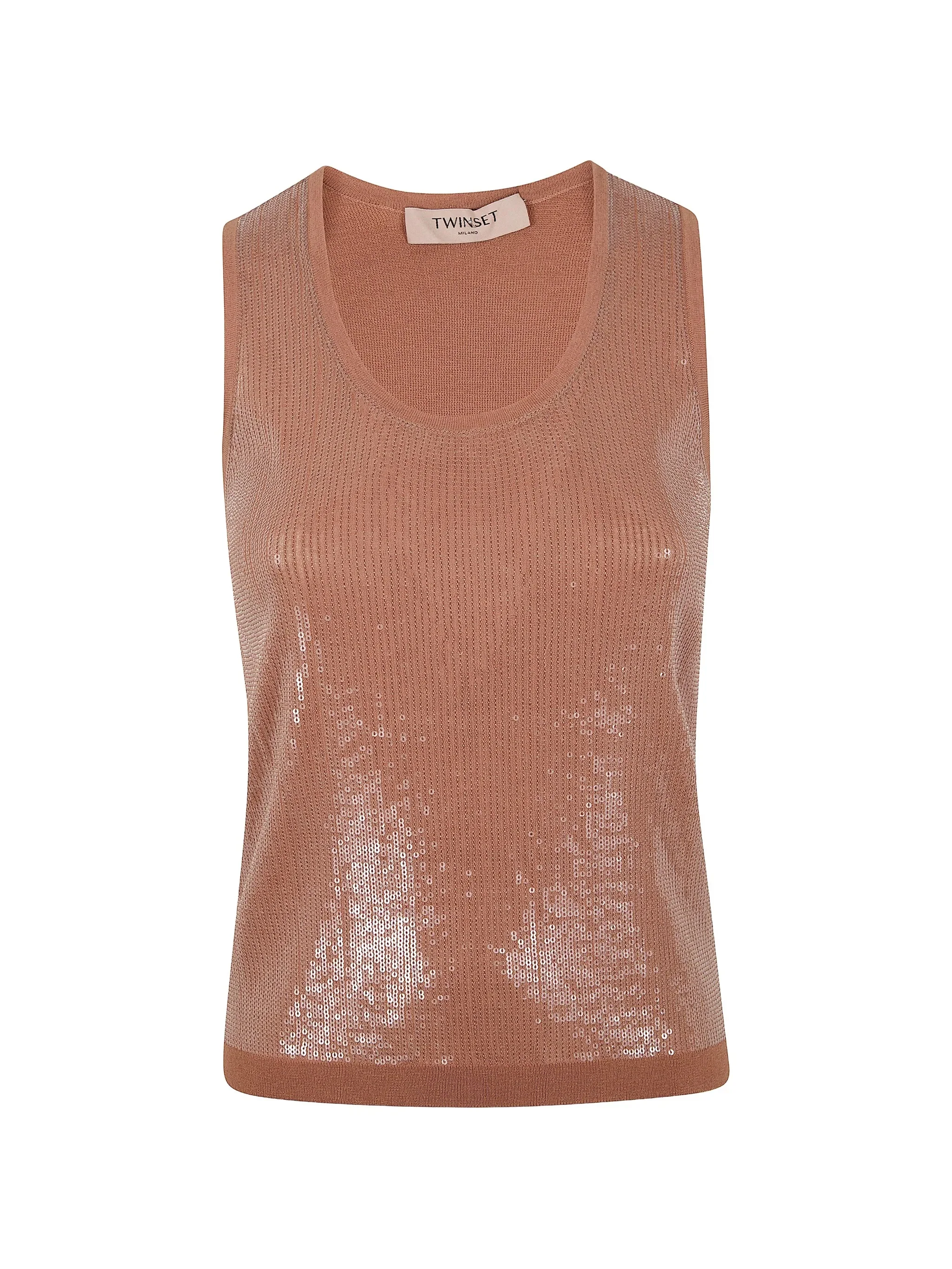 Top Sleek Ribbed Knit Tank Top