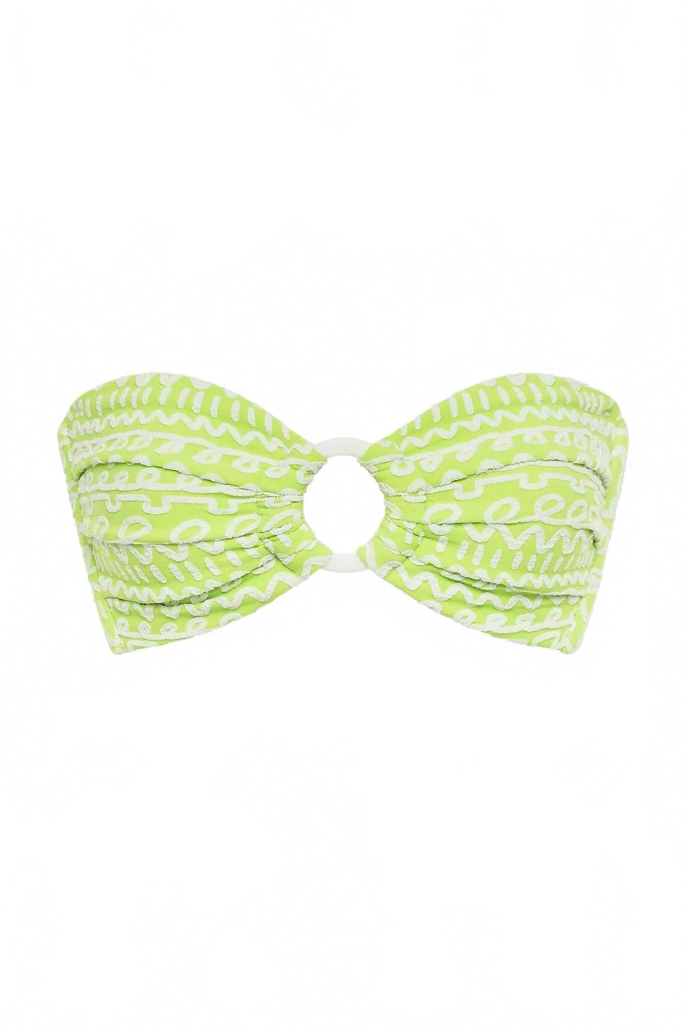 Tori Ties Bandeau Bikini Top In Lime Icing - Image 3