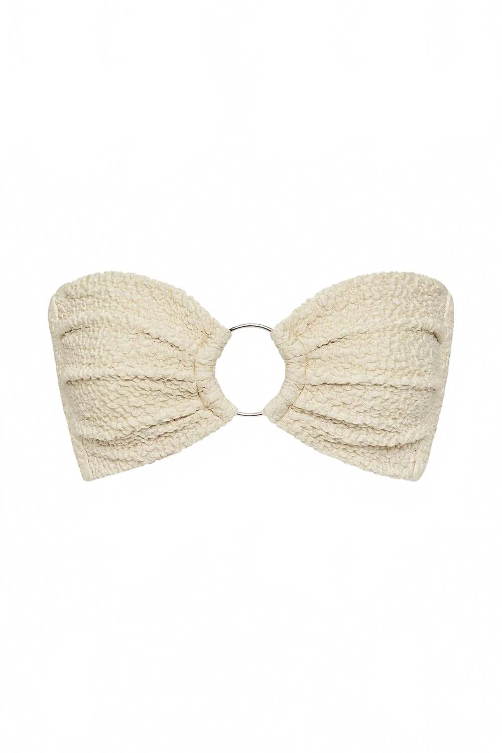 Tori Ties Bandeau Bikini Top In Oat Texture - Image 3