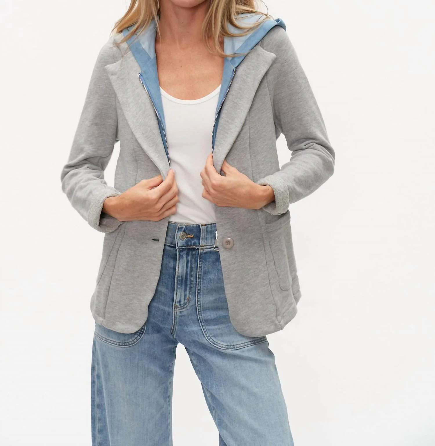 Torino Sweater Blazer In Heather Grey