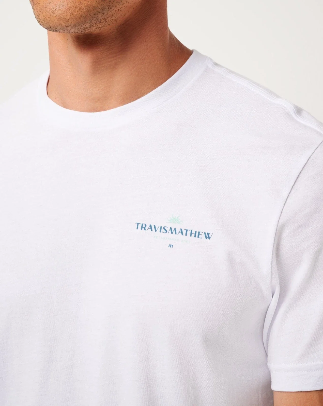 Travis Mathew Acropolis T-Shirt Mens White Graphic Print Short Sleeve DSGL1 0 - Image 4