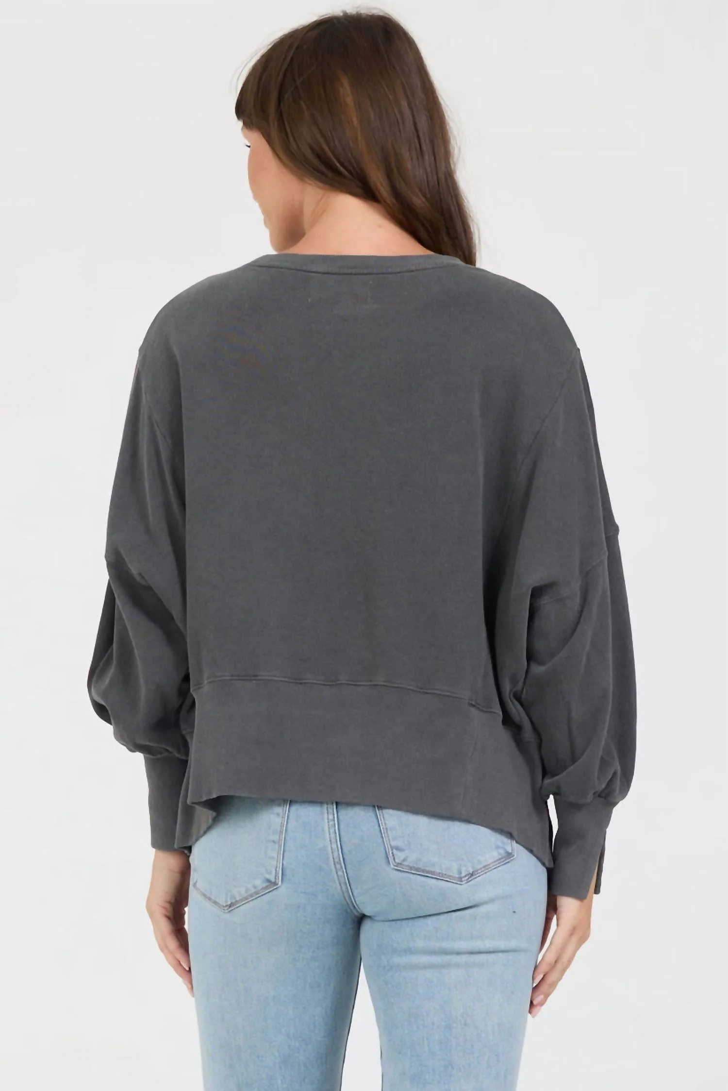 Trenton Crew Top In Gull Grey - Image 2