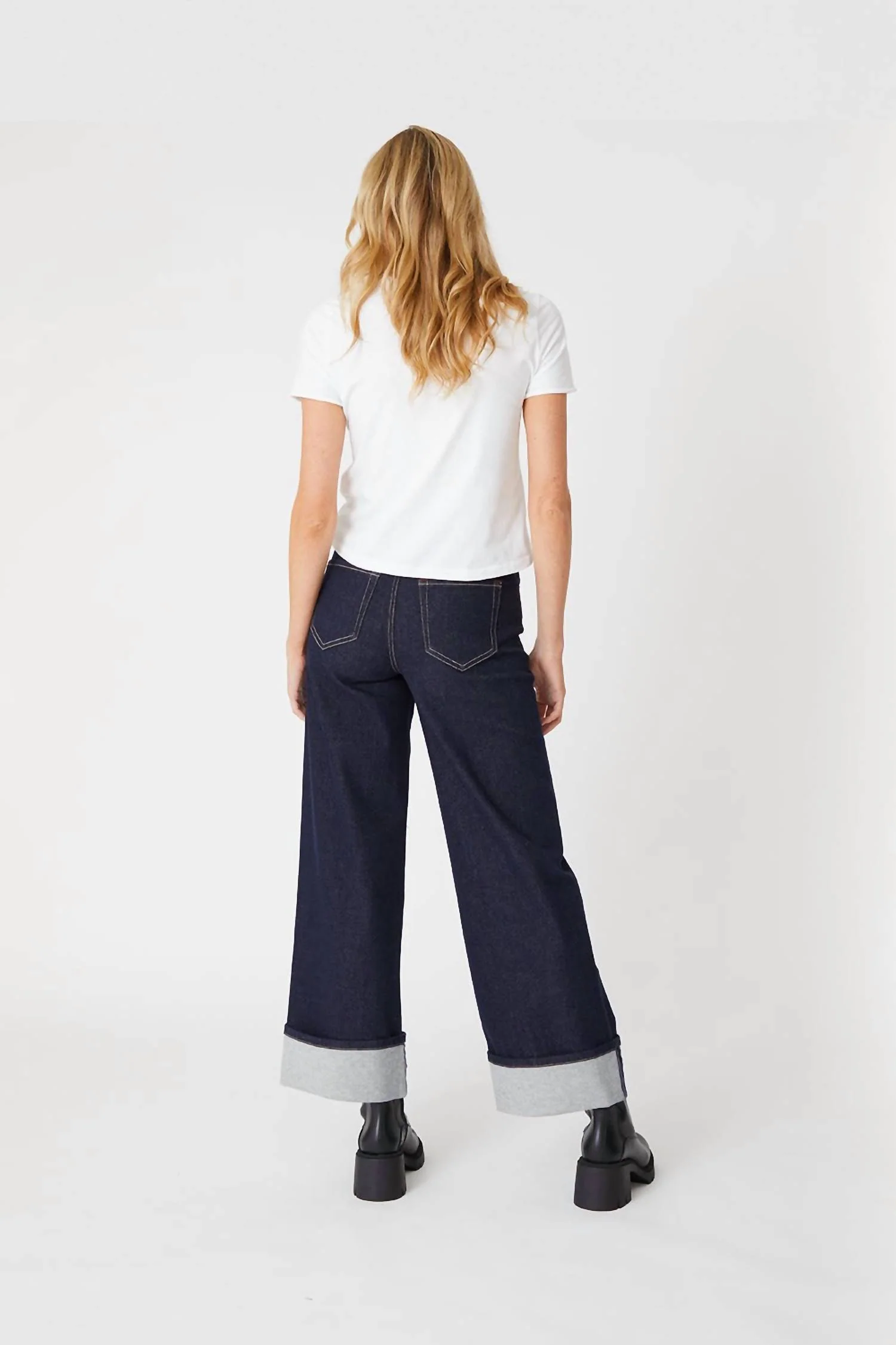 Tribecca Wide Cuff Jeans In Stay Blue - Image 2