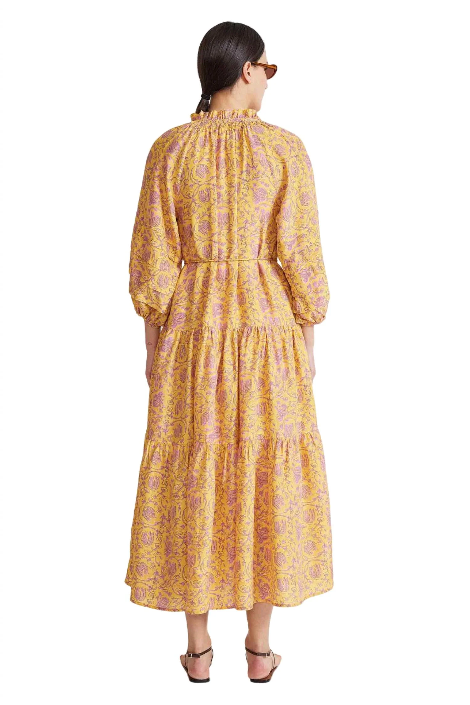 Trinidad Maxi Dress In Sunfaded Floral Yellow - Image 4