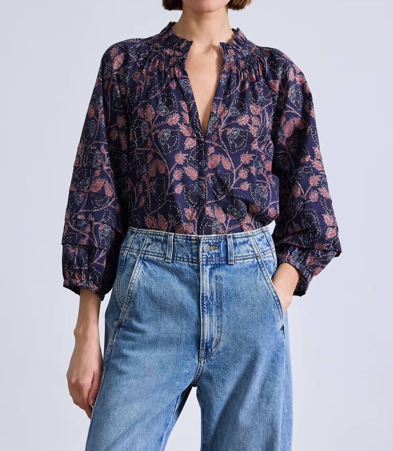 Trinidad Top In Camille Floral Navy - Image 4