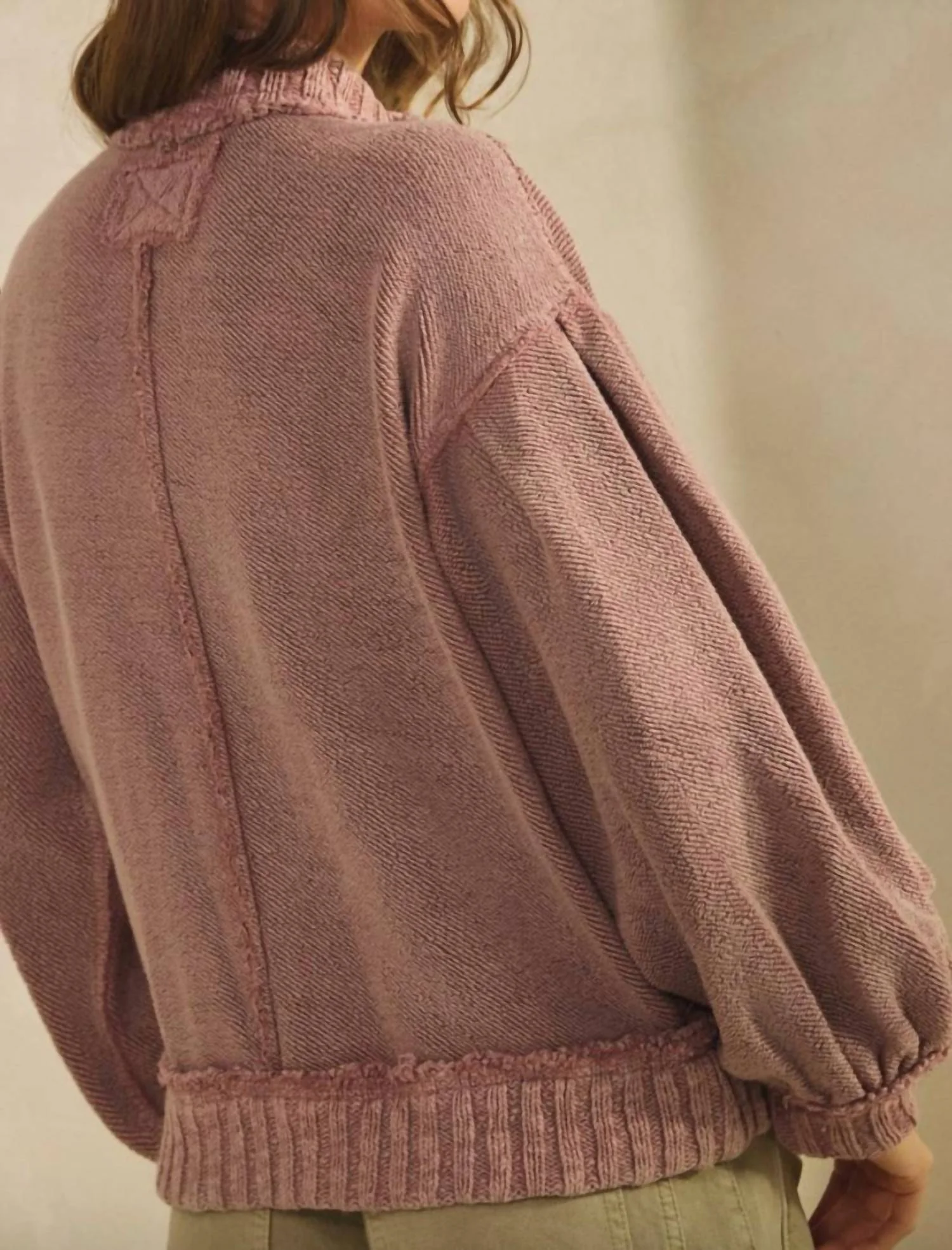 Trinity Cardigan In Vintage Mauve - Image 3