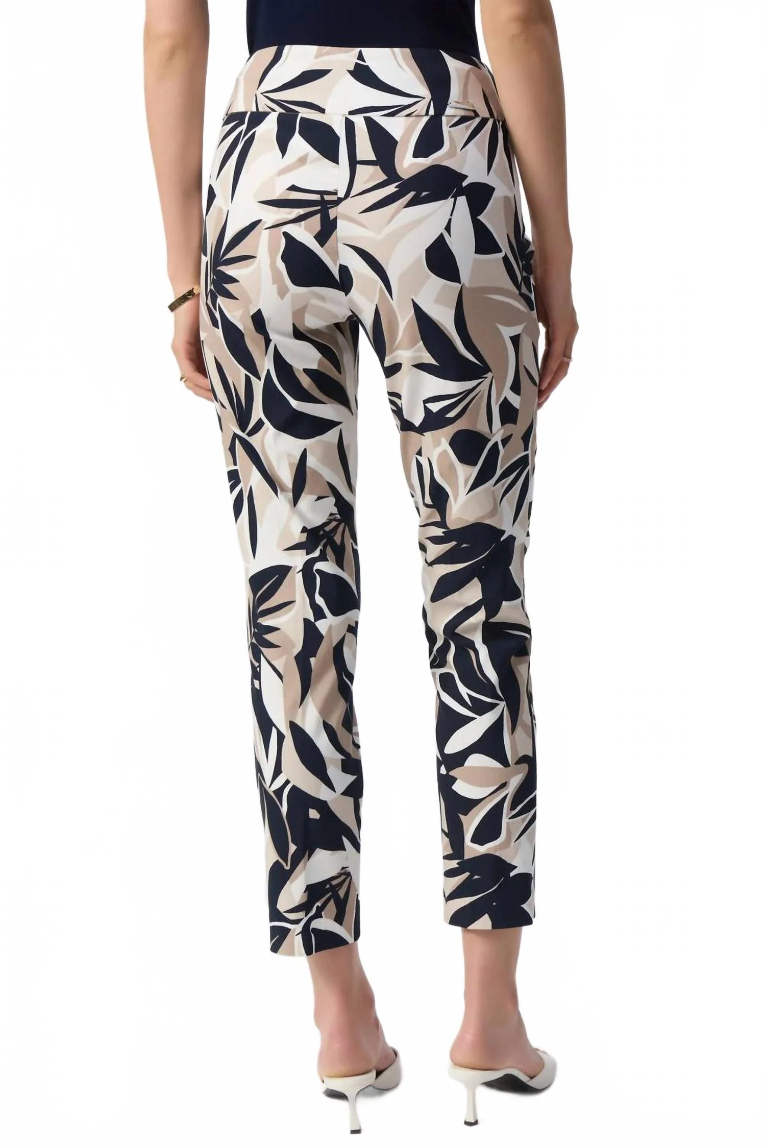 Tropical Print Slim Cropped Pants In Vanilla/multi - Image 2