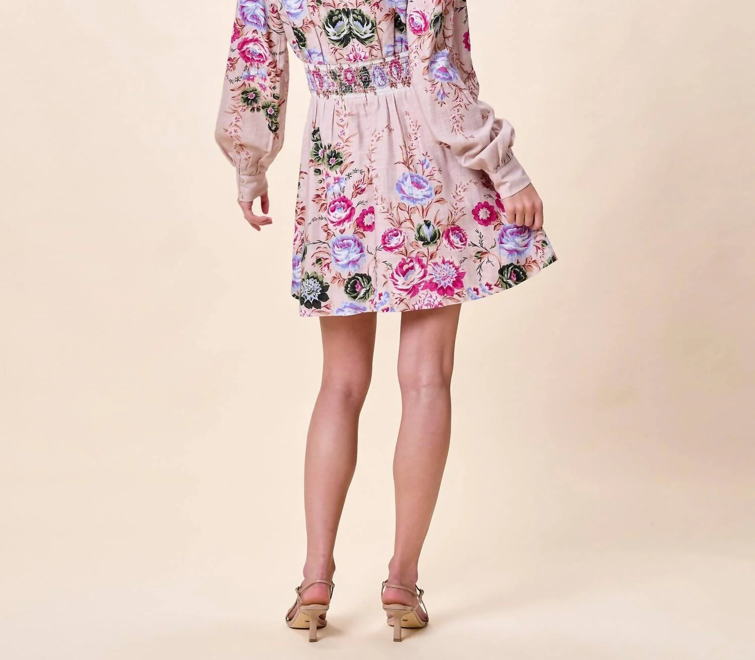 Trudy Long Sleeve Mini Dress In Silva Prnt - Image 2