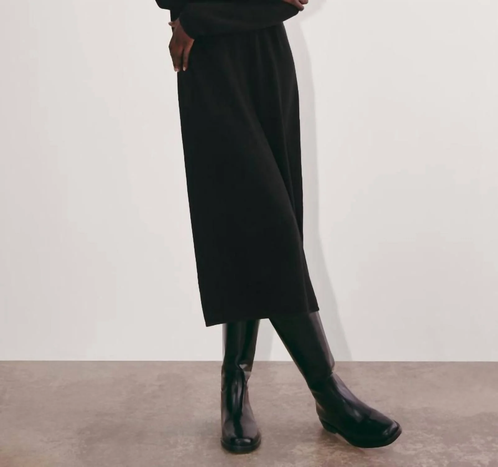 Turtle Neck Midi Dress In Black - Image 2