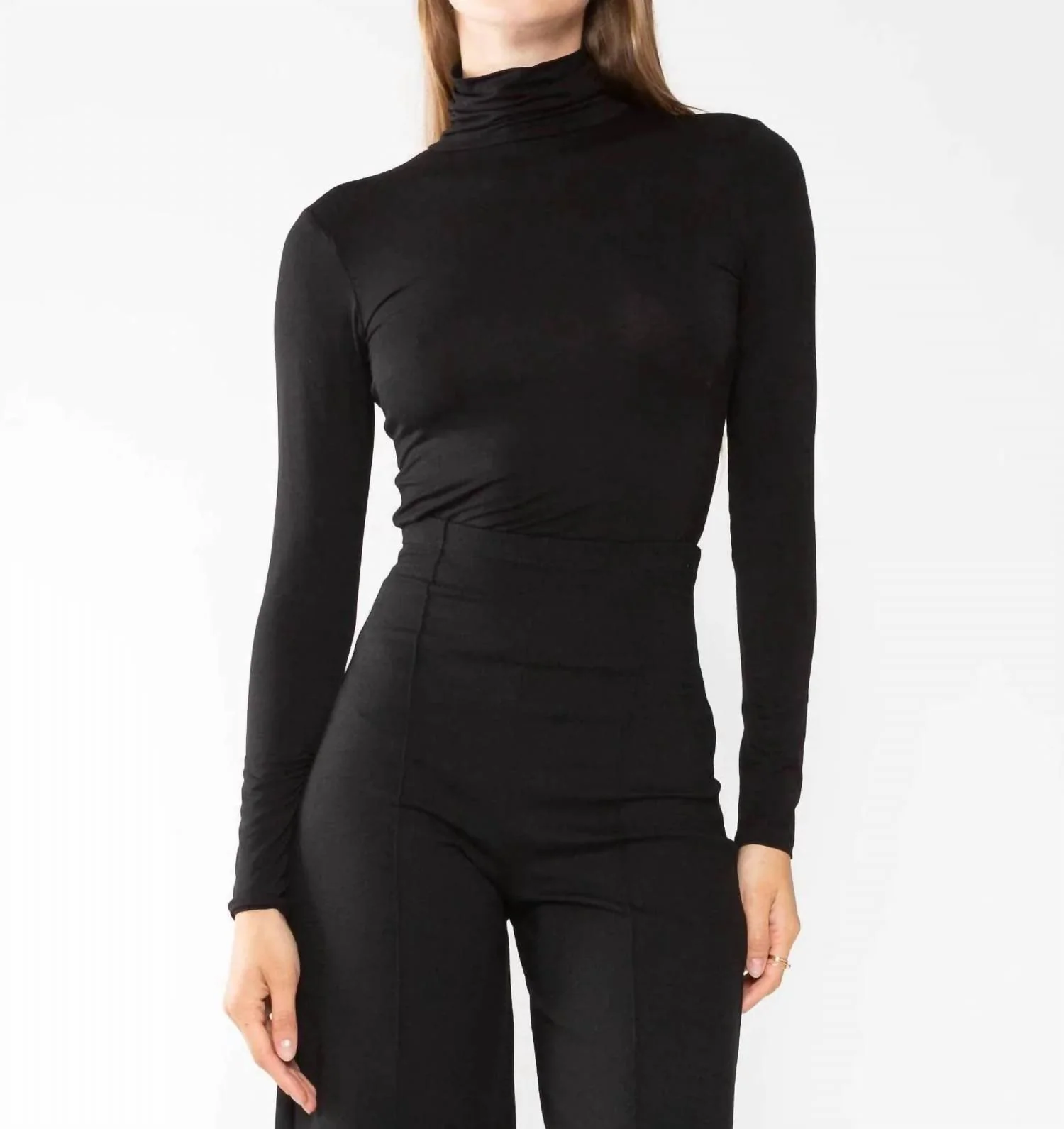 Turtleneck Top In Black