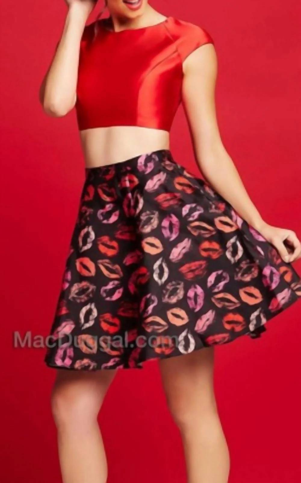 Two Piece Dress In Black Multi