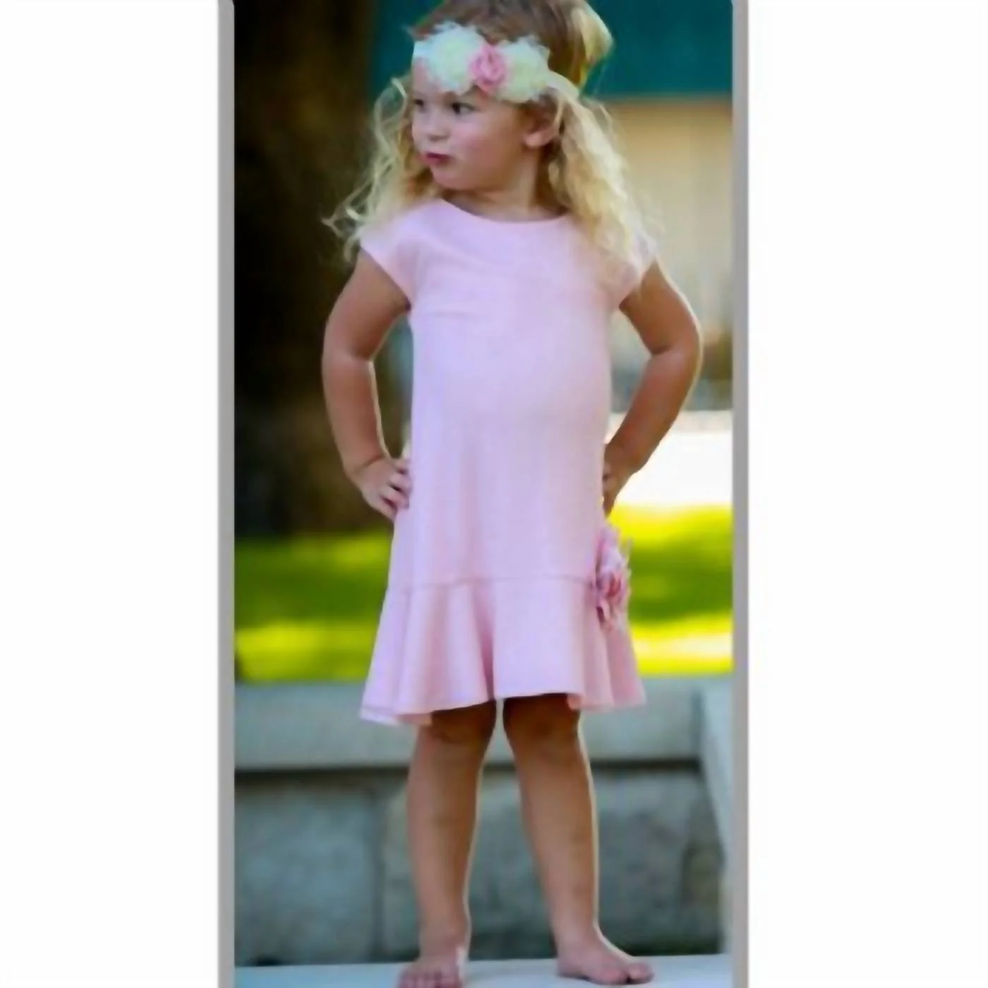 "tyler" Beautiful Pink Dress For Toddlers - Image 3