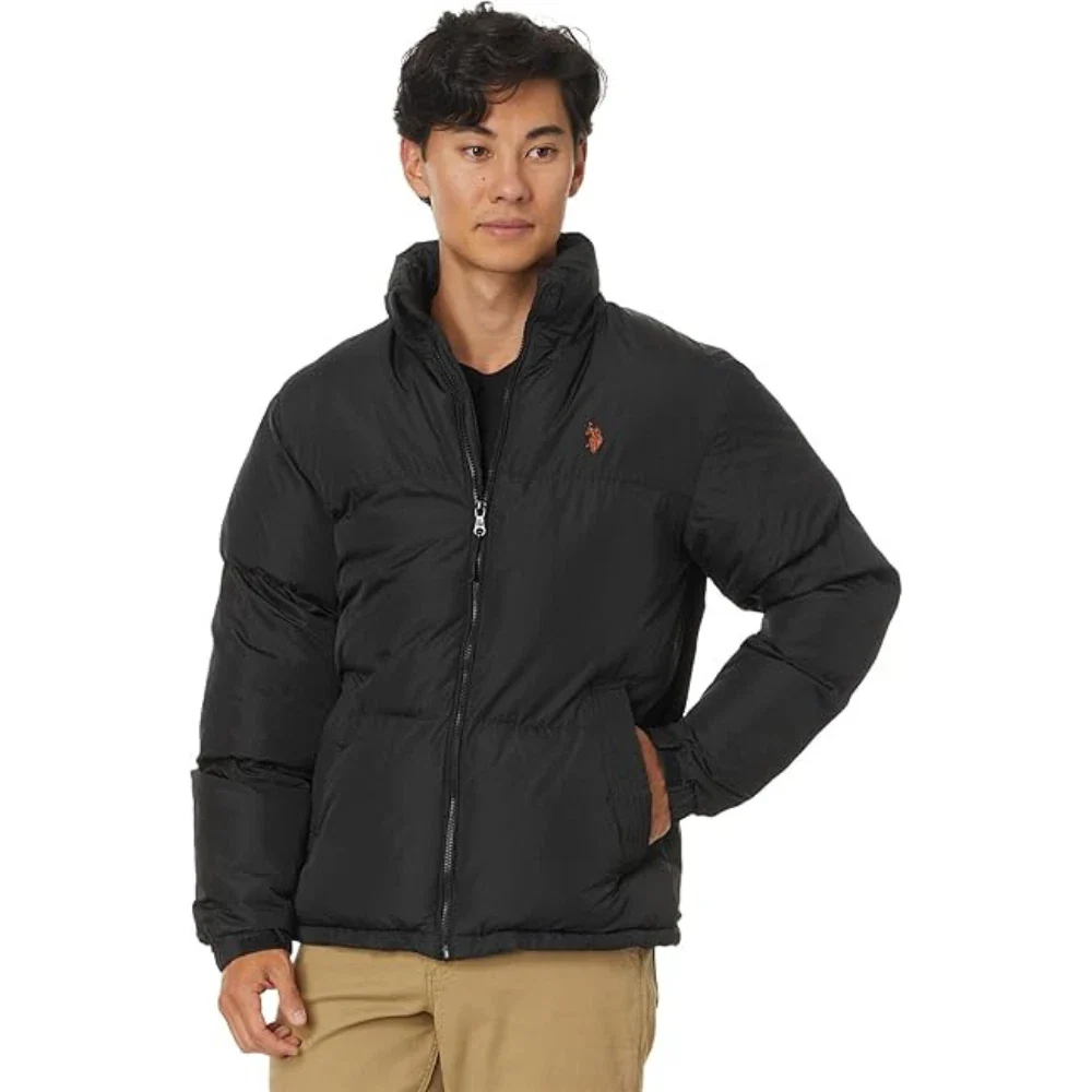 U.S. Polo Assn. Big Channel Puffer Jacket Men's Black Full Zip DDR3179
