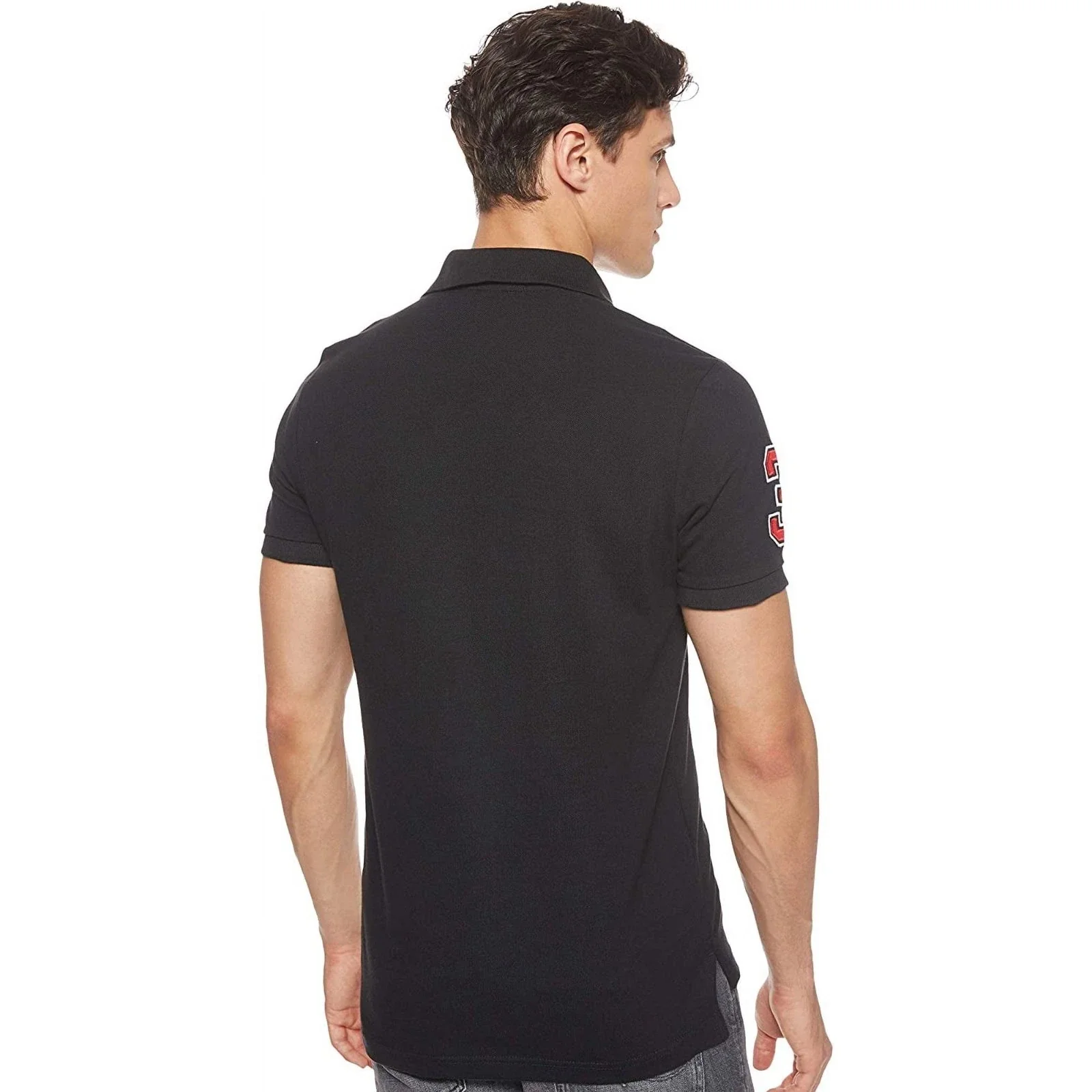 U.S. Polo Assn. Polo Shirt Men's Black Slim Fit Short Sleeve JDM2646 - Image 2