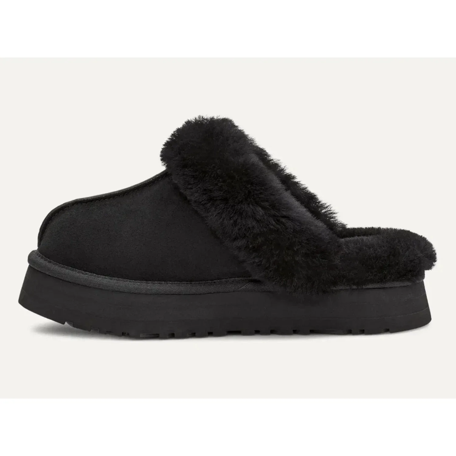 UGG Disquette 1122550-BLK Slippers Women's Black Sheepskin Platform RHS8359 - Image 3