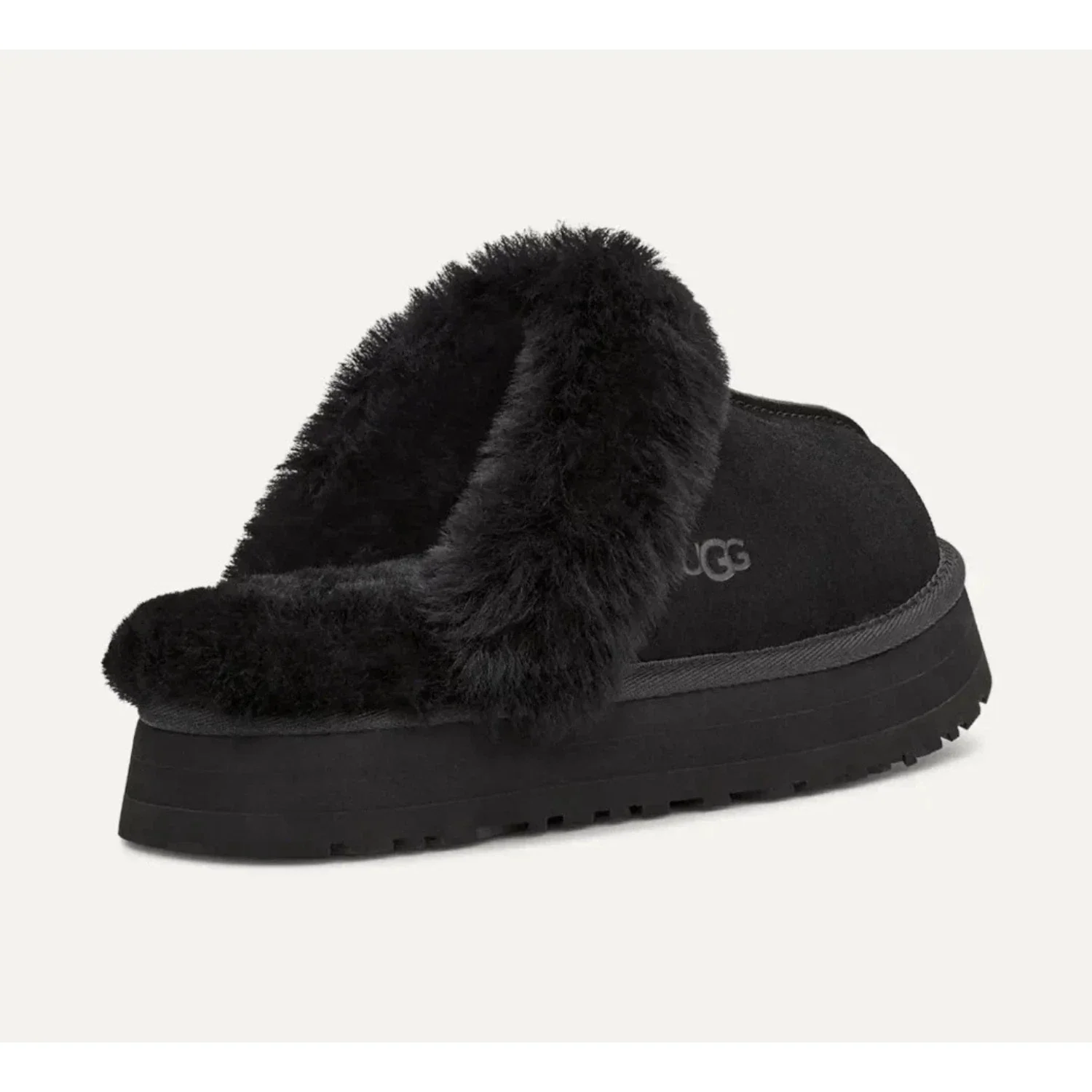 UGG Disquette 1122550-BLK Slippers Women's Black Sheepskin Platform RHS8359 - Image 4