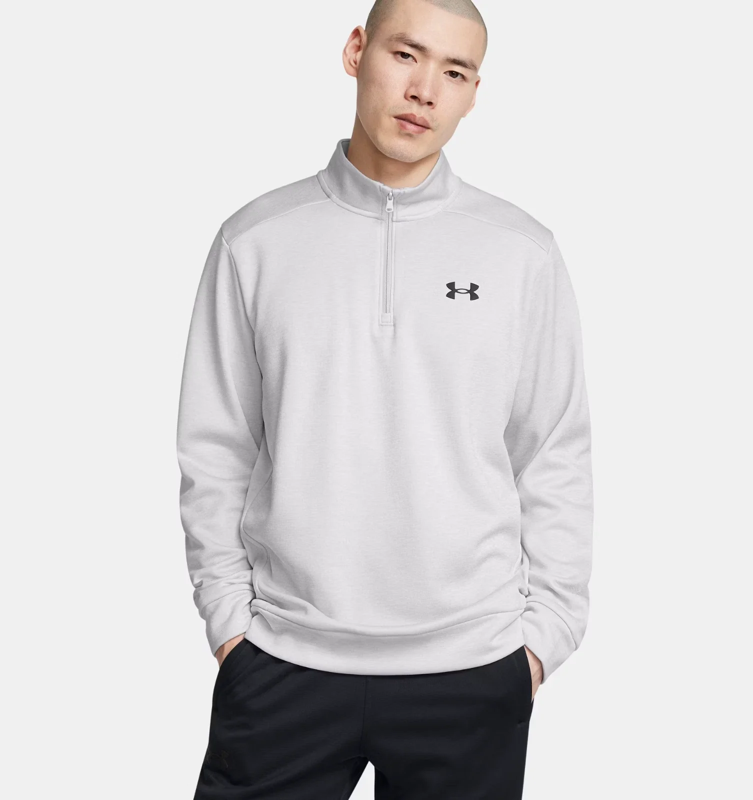 Under Armour Armour Fleece Twist Sweatshirt Men Halo Gray 1/4 Zip DSGL115