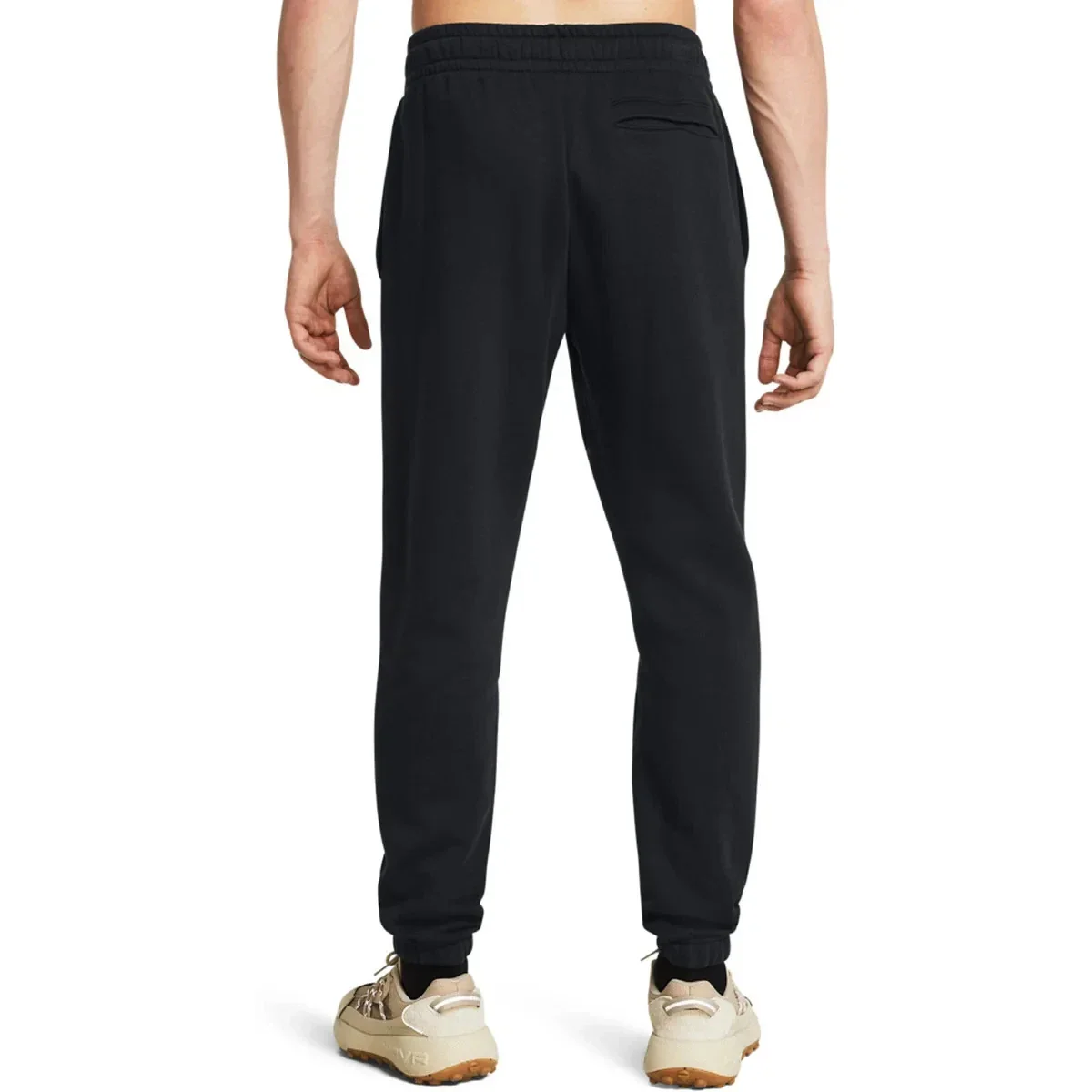 Under Armour Essential Fleece Joggers Men Black Tapered Leg Drawstring DSGL936 - Image 4