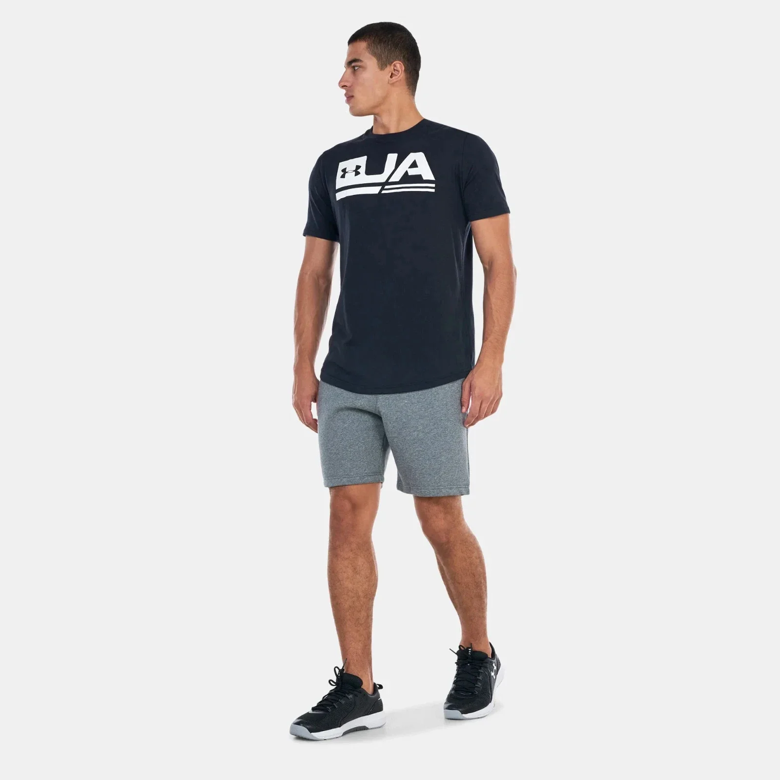 Under Armour Essential Fleece Shorts Men's Gray Drawstring Waist DSGL1088 - Image 3