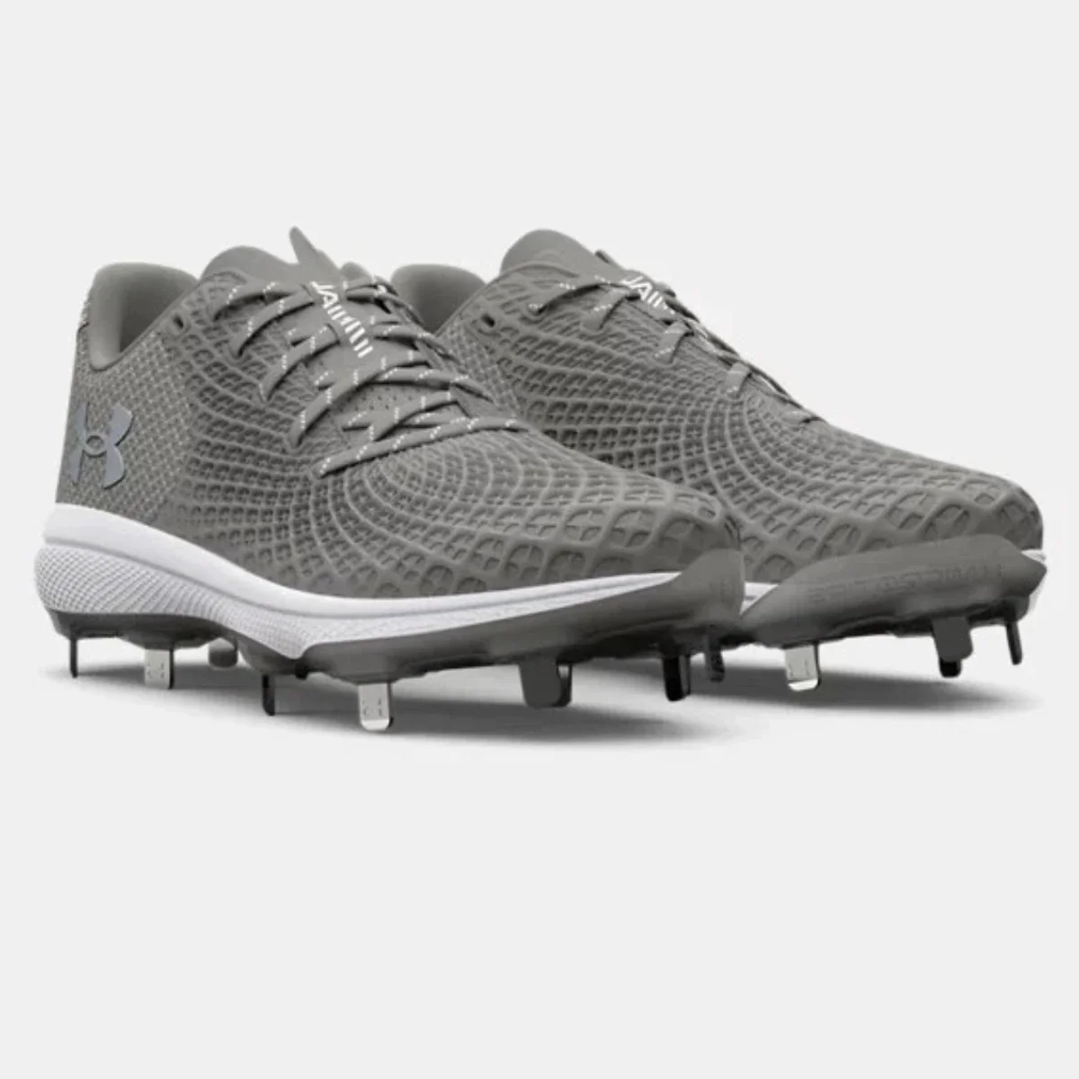 Under Armour Glyde 2 MT 3026601-102 Women's Gray Softball Cleats RHS8217 - Image 4