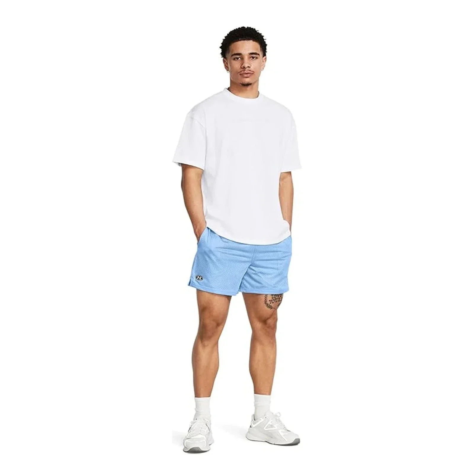 Under Armour Icon Mesh Shorts Men's Blue Drawstring Waist Training DSGL141 - Image 2