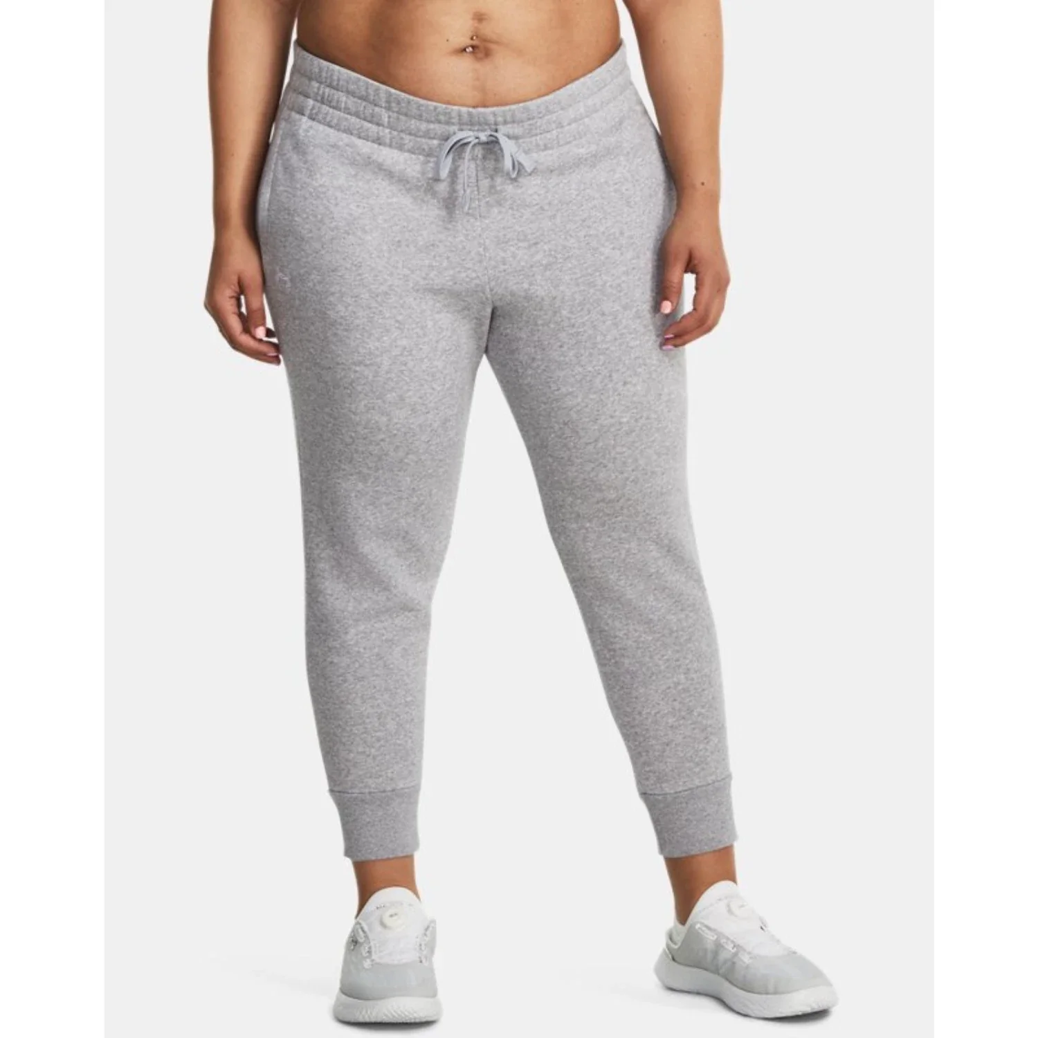 Under Armour Pants Women's Mod Gray Fleece Drawstring Waist Joggers FROG114 - Image 3