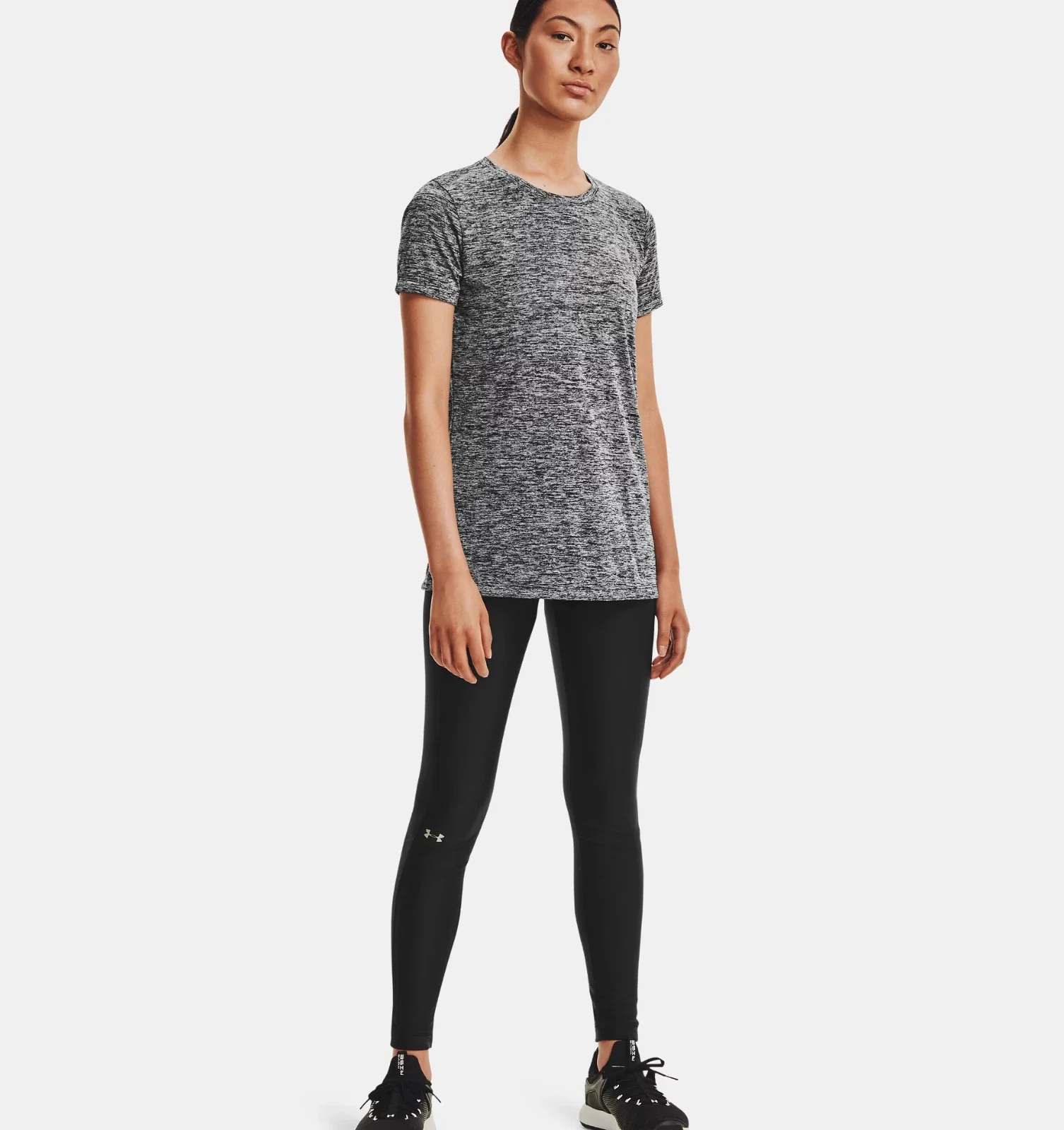 Under Armour Tech Twist T-Shirt Womens Black Stretch Short Sleeve DSGL303 - Image 2