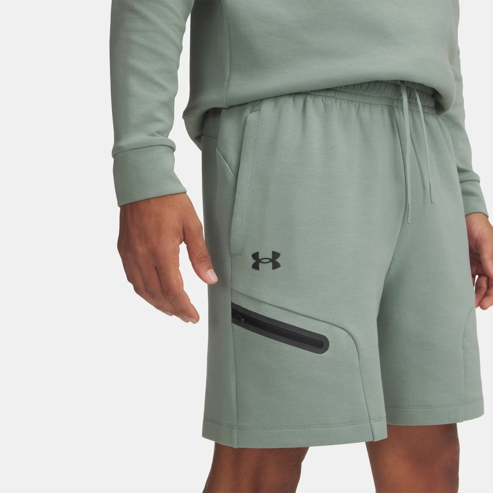 Under Armour Unstoppable Fleece Short Mens Green 7" Inseam Active DSGL1137 - Image 4