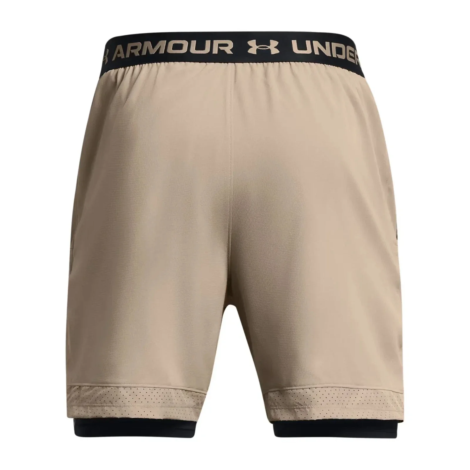 Under Armour Vanish 2-in-1 Shorts Men's Taupe Black Woven Brief Lined DSGL176 - Image 5