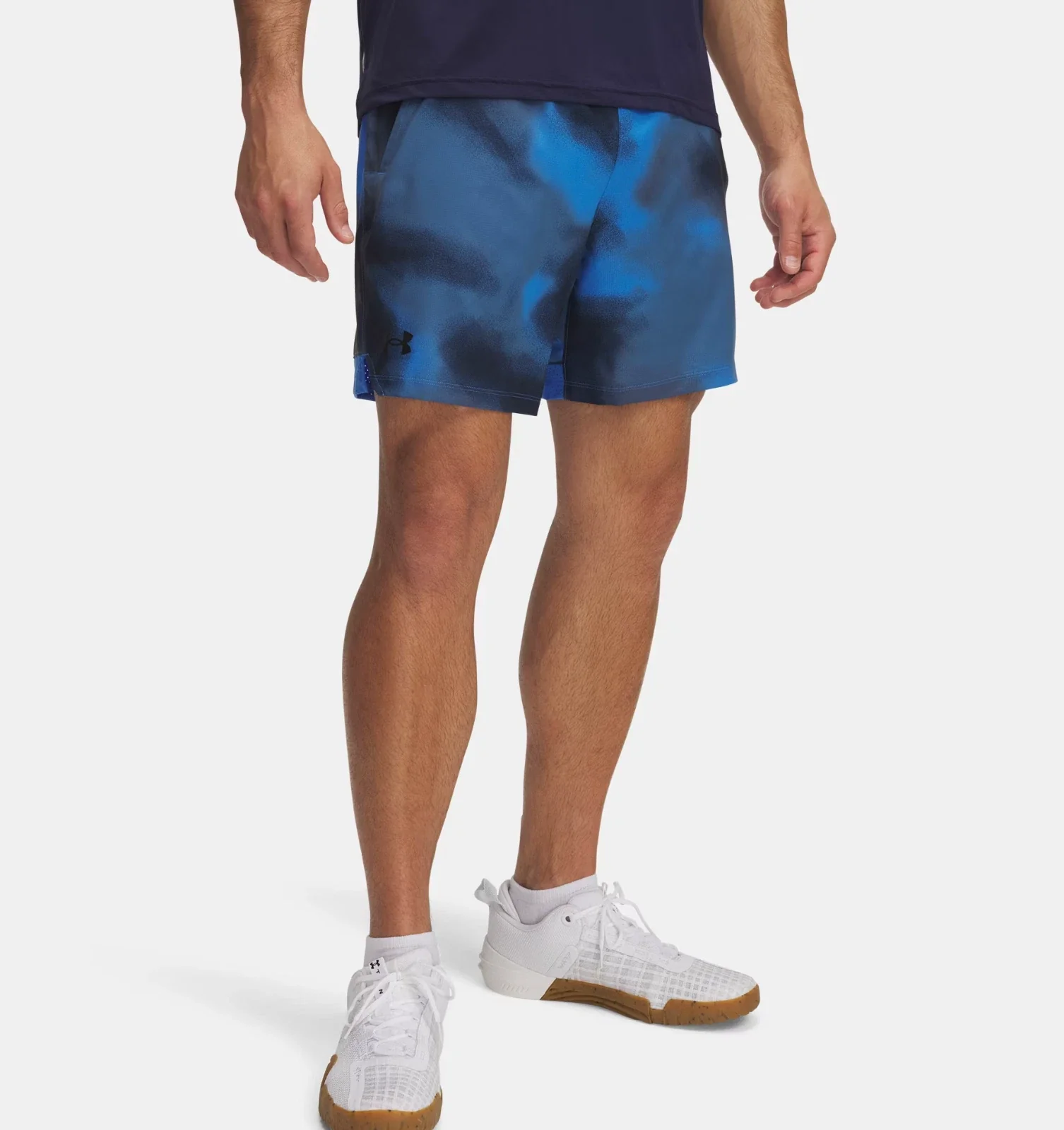 Under Armour Vanish Woven Shorts Men's Blue Printed Elastic Waist DSGL784 - Image 4