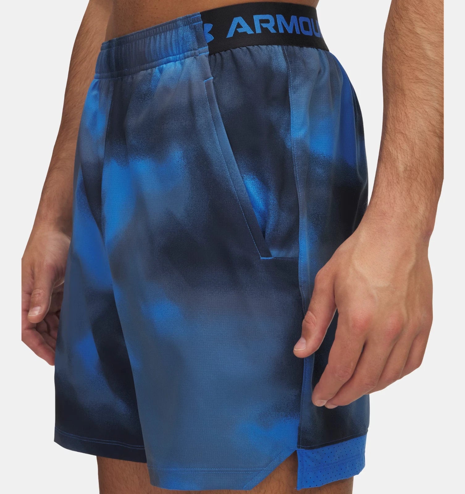 Under Armour Vanish Woven Shorts Men's Blue Printed Elastic Waist DSGL784 - Image 5
